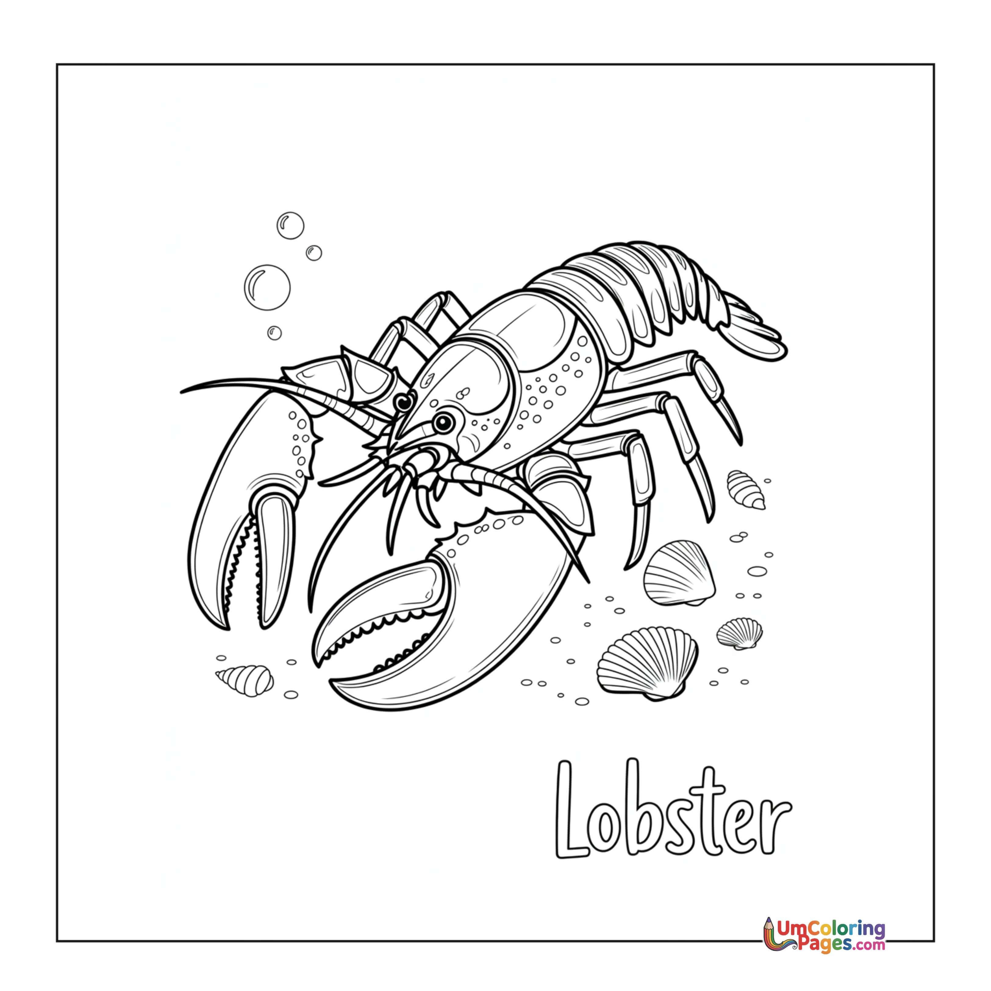 Lobster coloring page - free printable