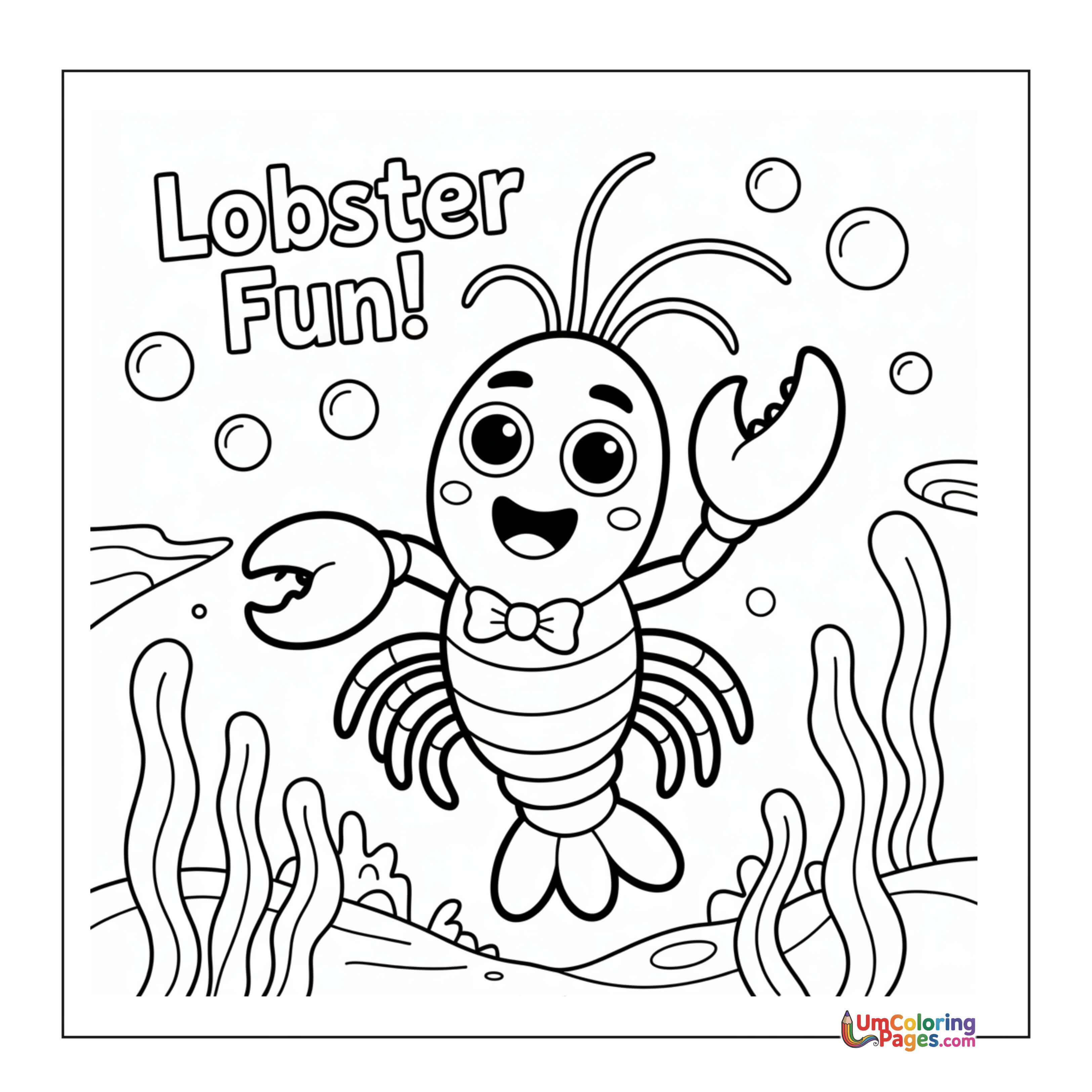 Lobster coloring page 2 - free printable PDF