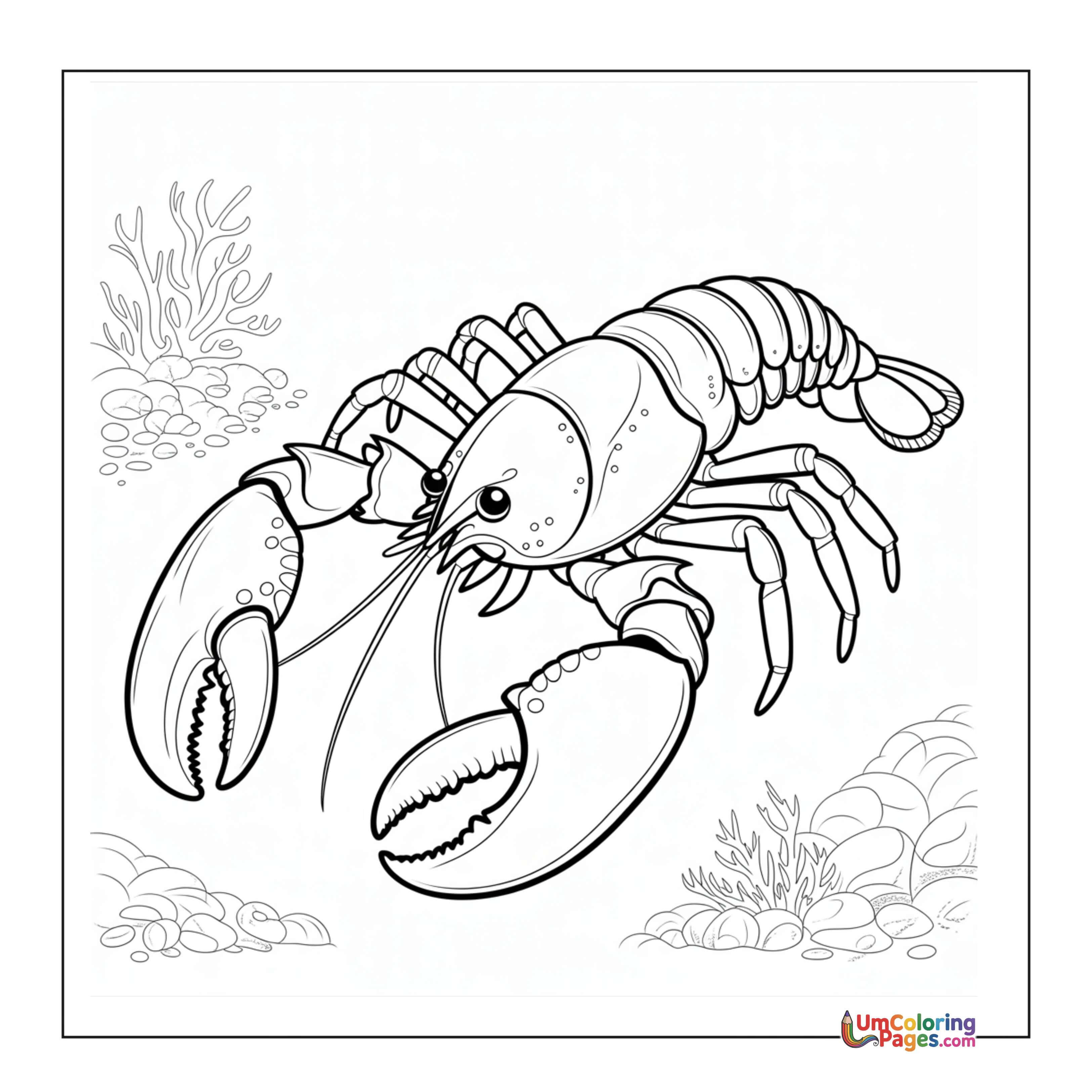 Lobster coloring page 3 - free printable PDF