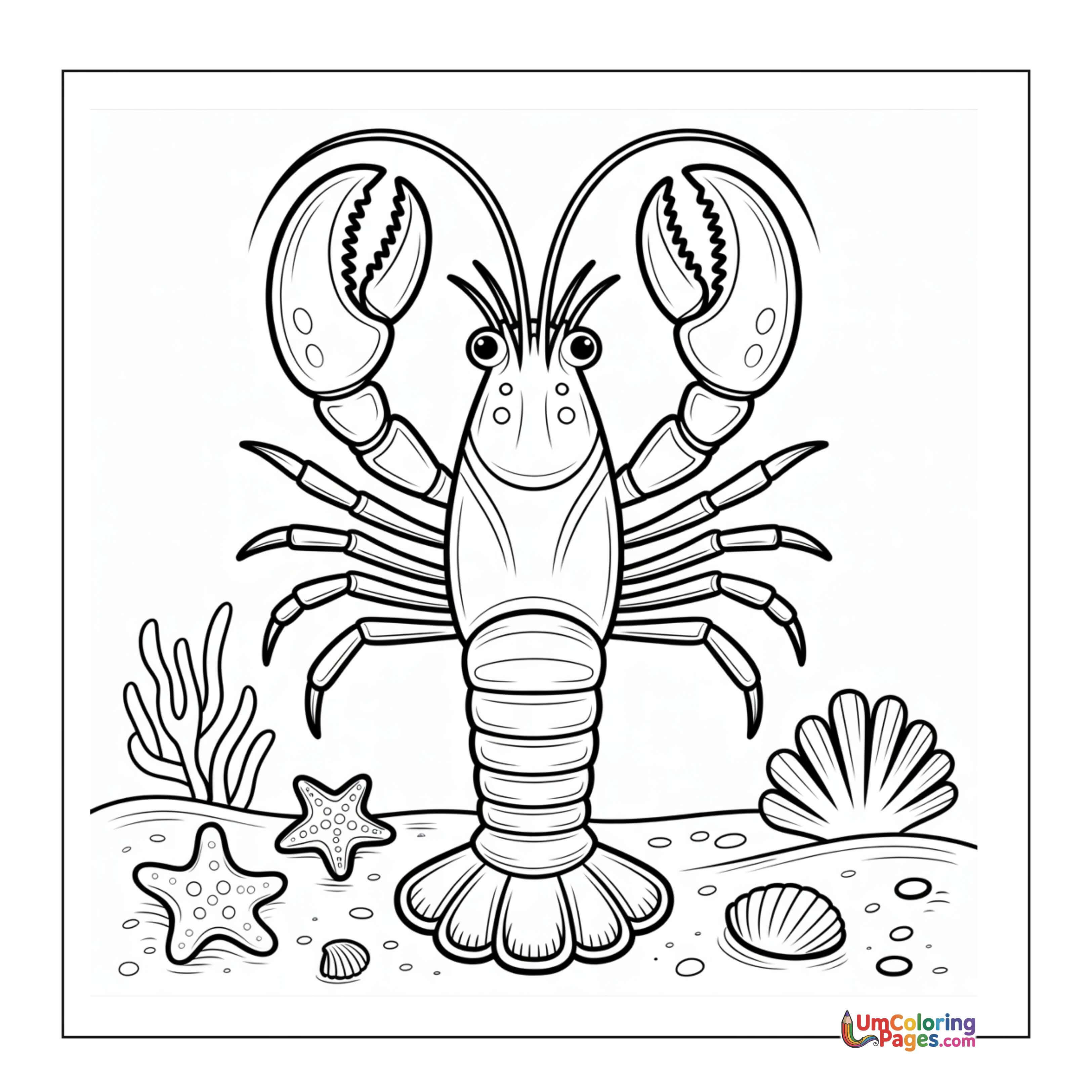Lobster coloring page 4 - free printable PDF