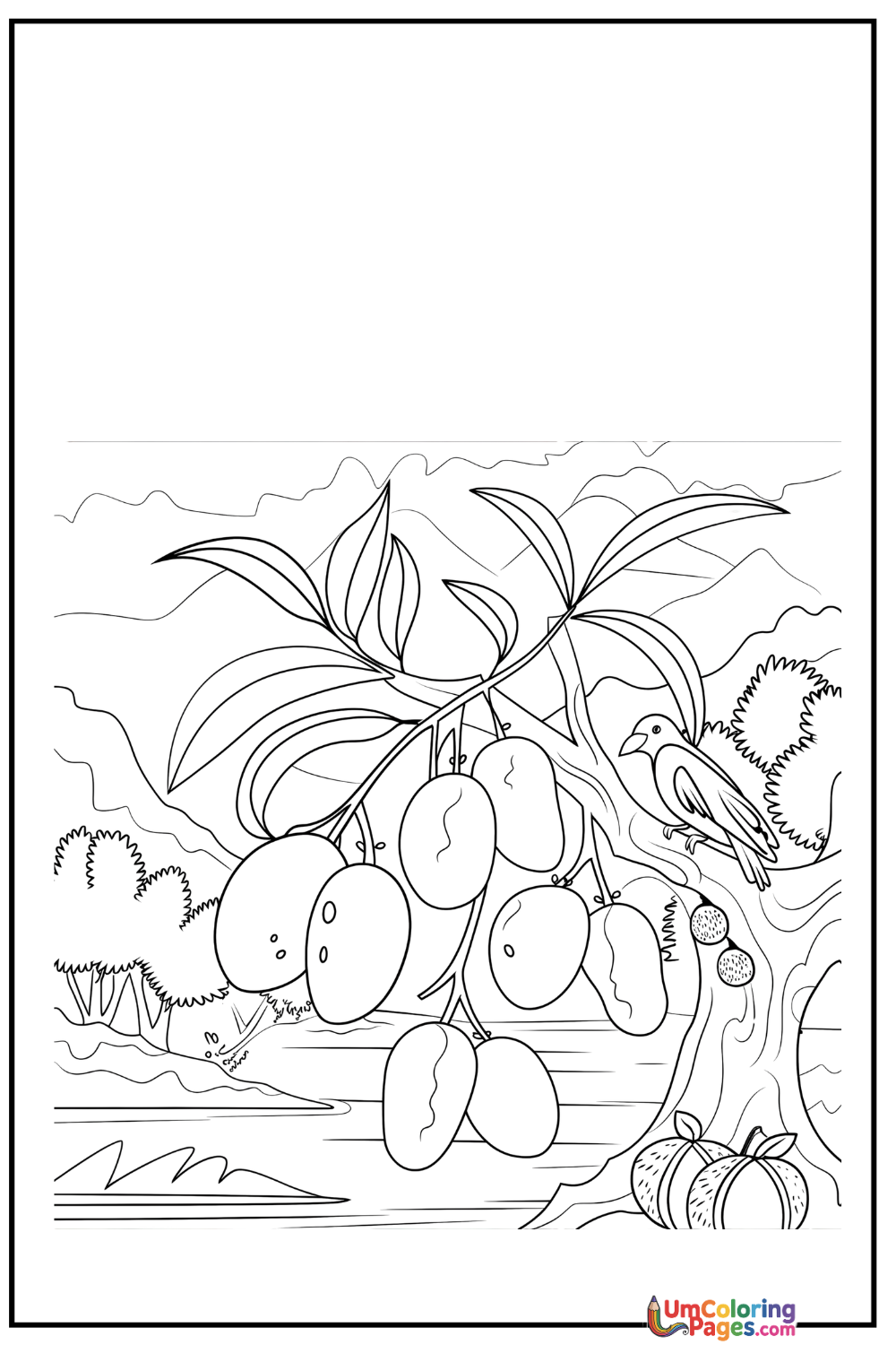 Mango coloring page - free printable