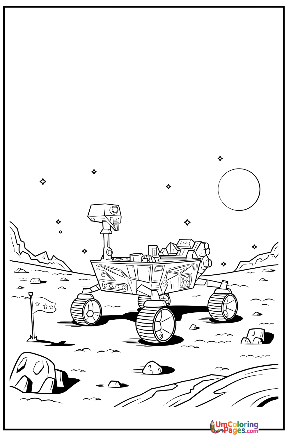 Mars Rover coloring page 6 - free printable PDF