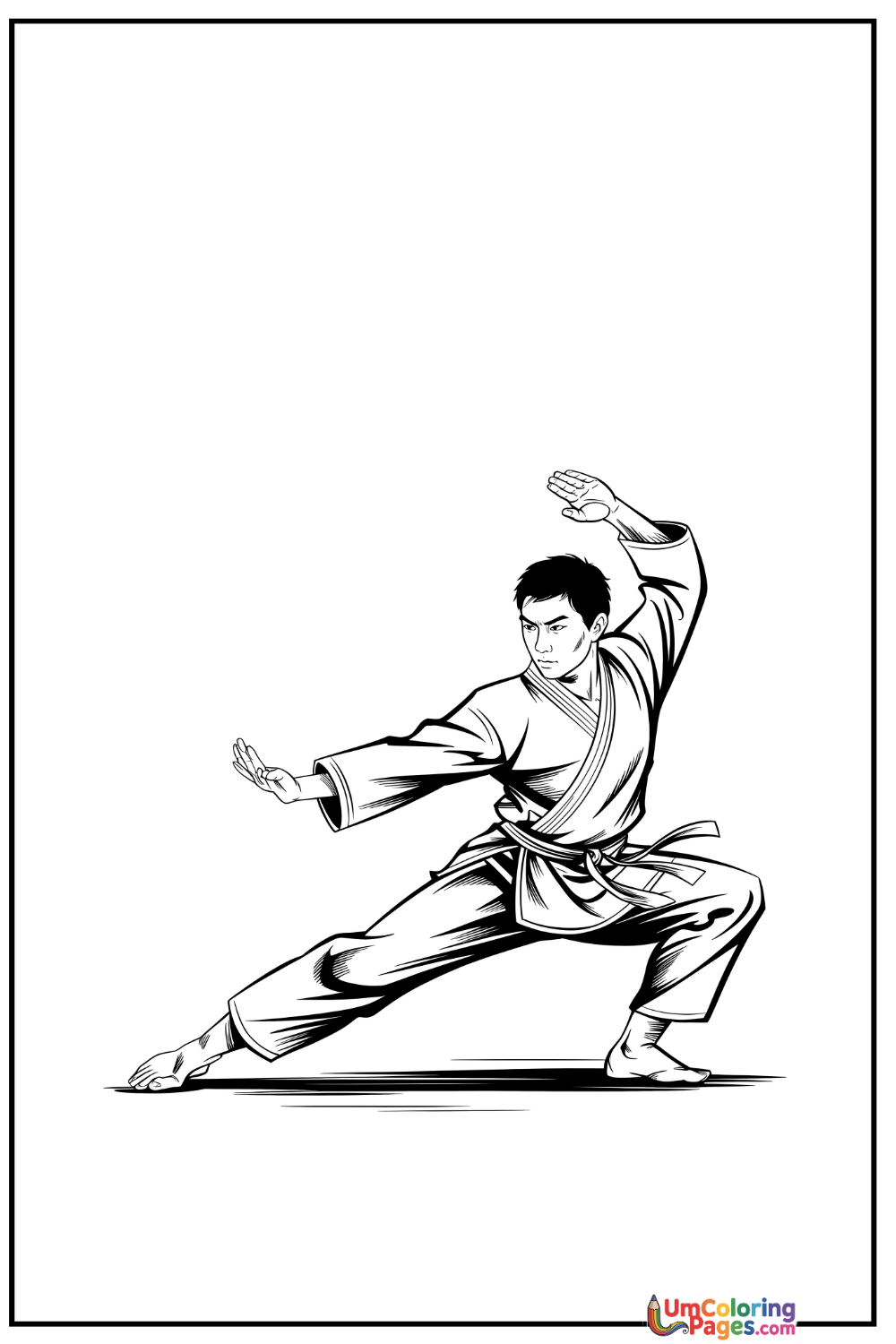 Martial Artist coloring page - free printable