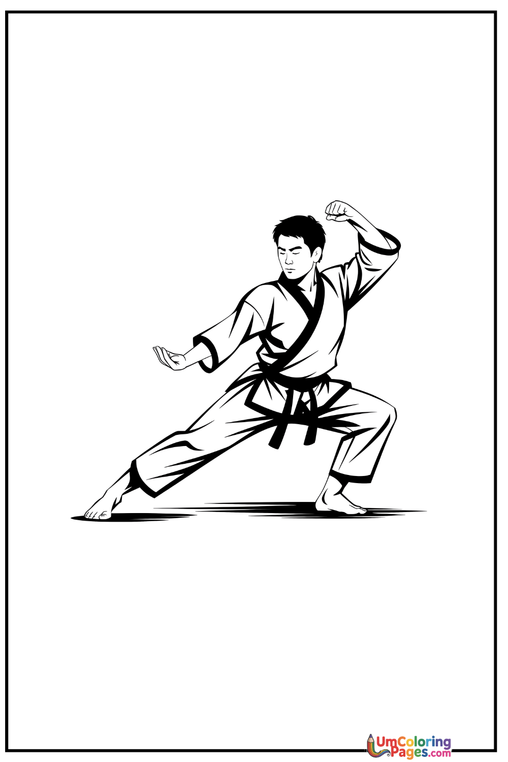 Martial Artist coloring page 2 - free printable PDF
