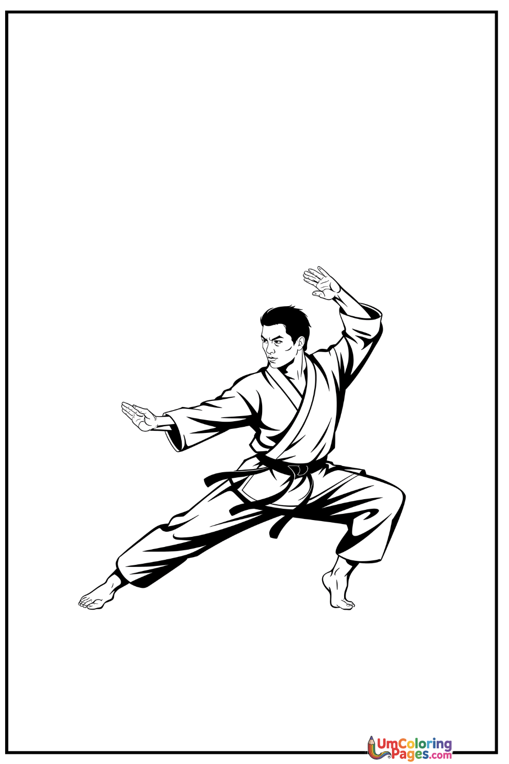 Martial Artist coloring page 3 - free printable PDF