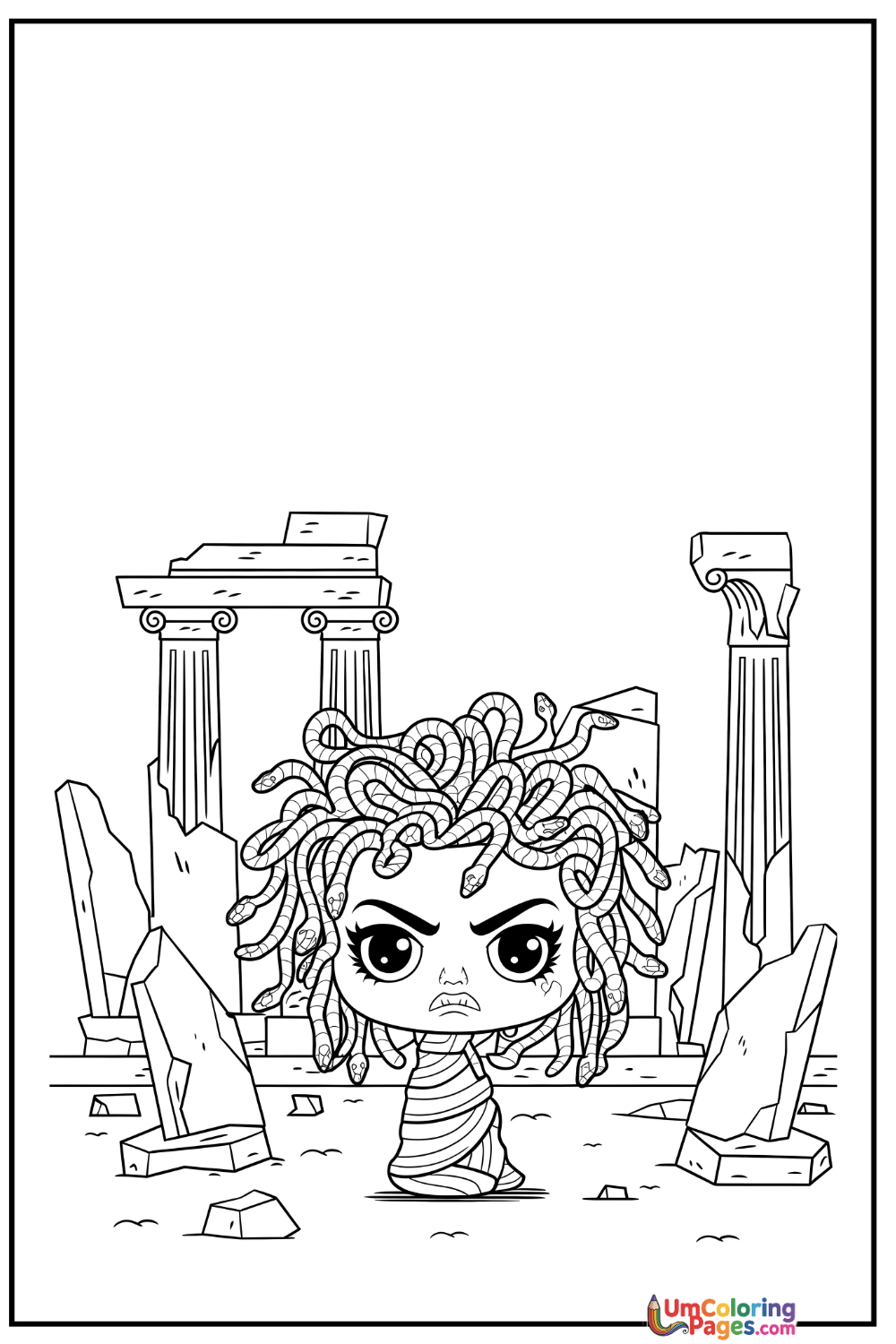 Medusa coloring page 2 - free printable PDF