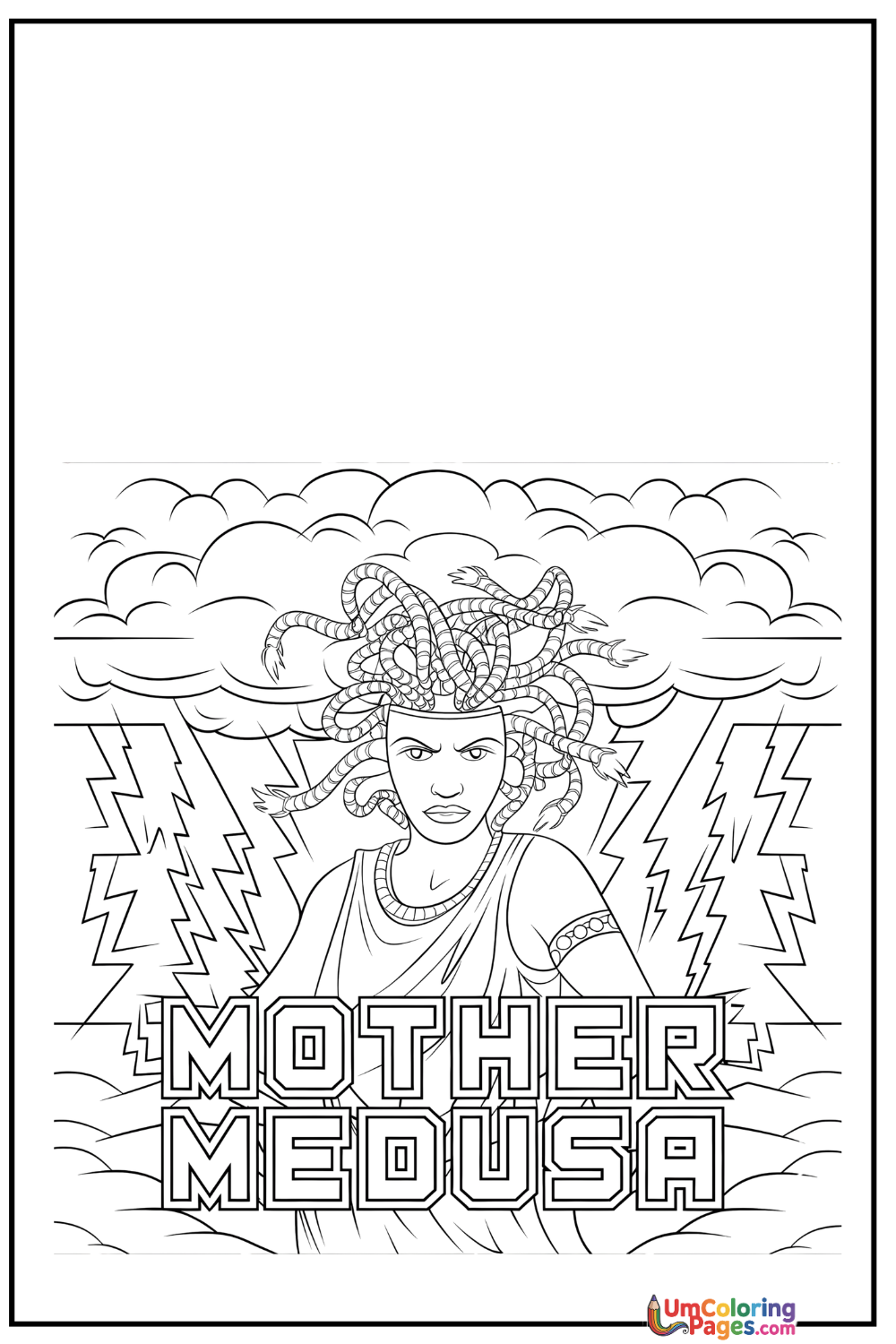 Medusa coloring page 3 - free printable PDF