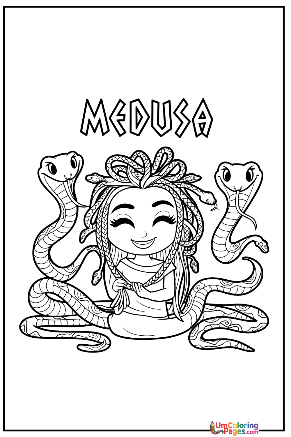 Medusa coloring page 9 - free printable PDF