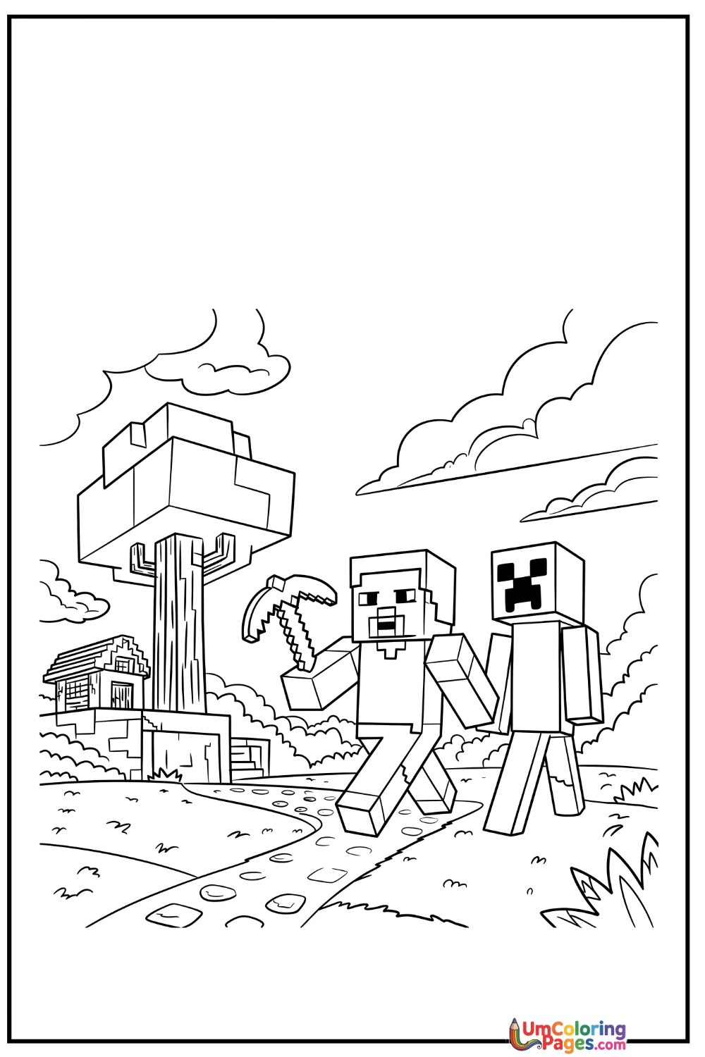 Minecraft coloring page 2 - free printable PDF