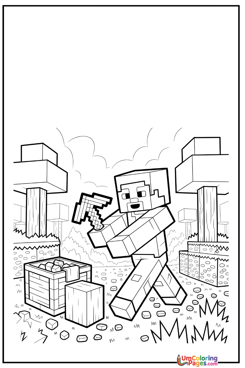 Minecraft coloring page 3 - free printable PDF