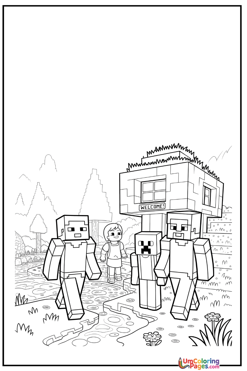 Minecraft coloring page 4 - free printable PDF