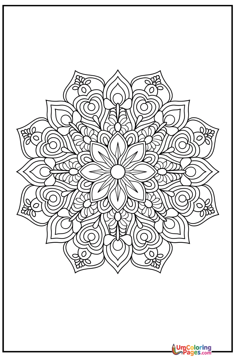 Mixed Mandala coloring page 12 - free printable PDF