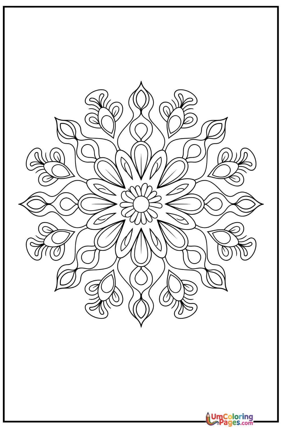 Mixed Mandala coloring page 5 - free printable PDF