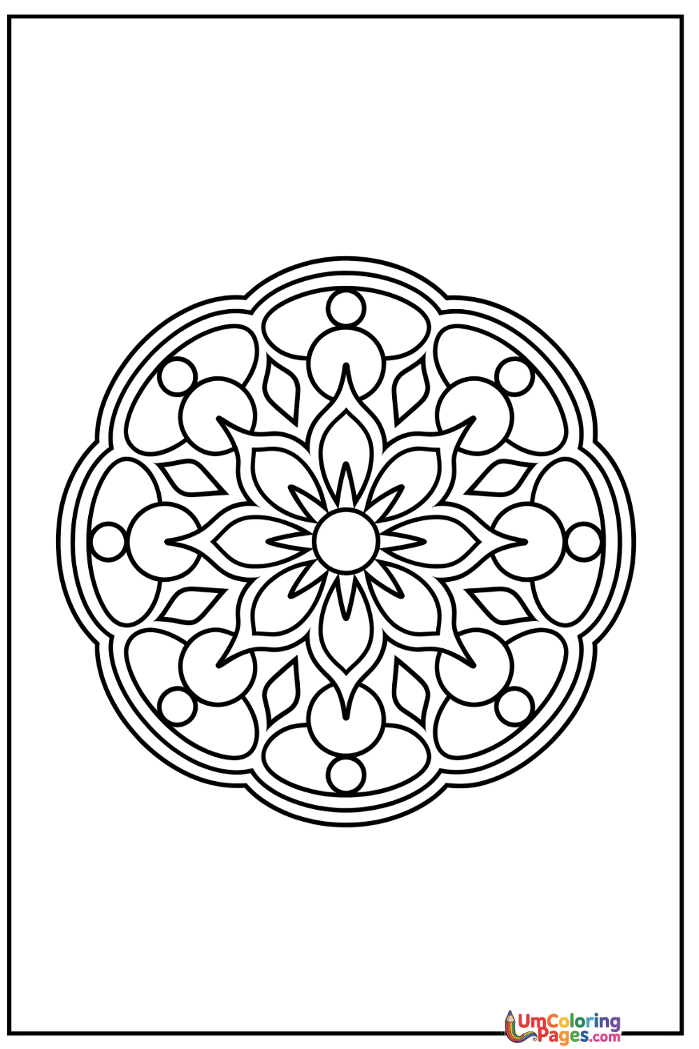 Mixed Mandala coloring page 6 - free printable PDF