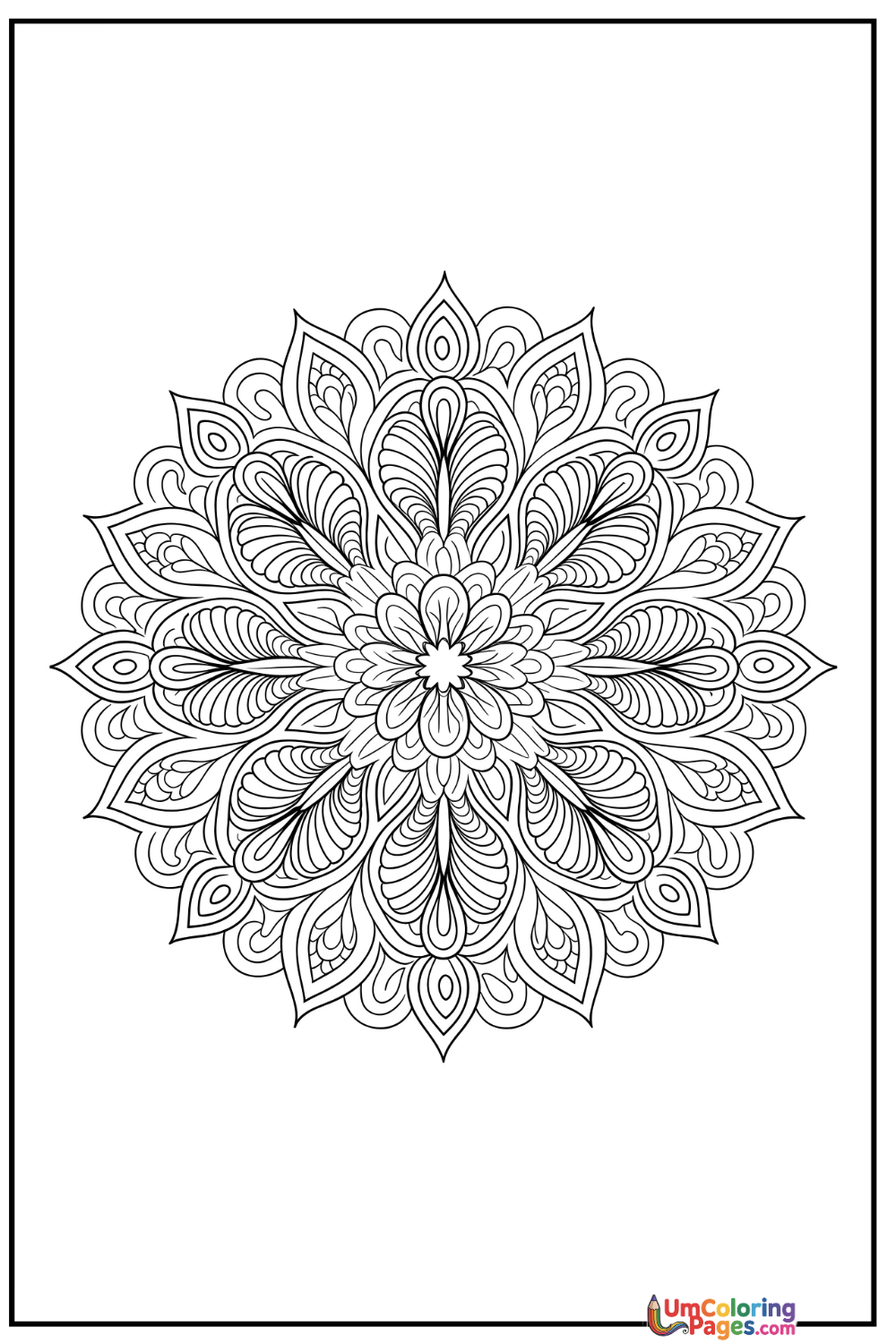 Mixed Mandala coloring page 7 - free printable PDF