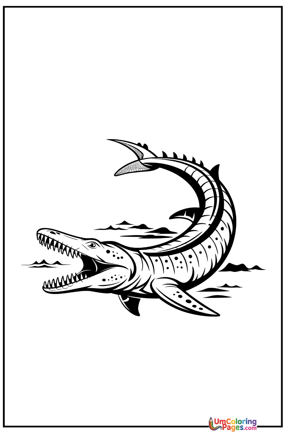 Mosasaurus coloring page 11 - free printable PDF