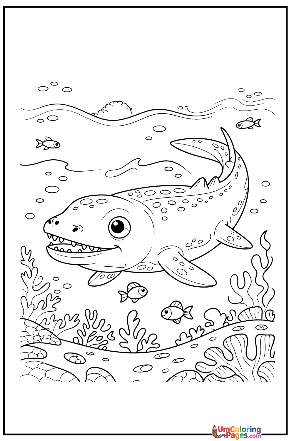 Mosasaurus coloring page 3 - free printable PDF