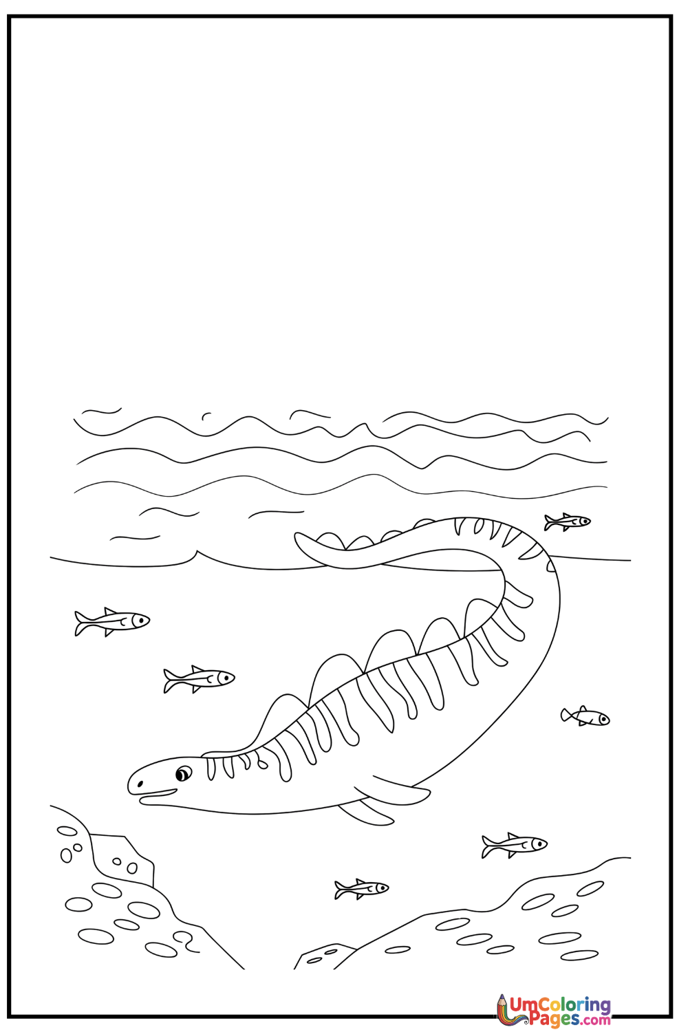 Mosasaurus coloring page 6 - free printable PDF