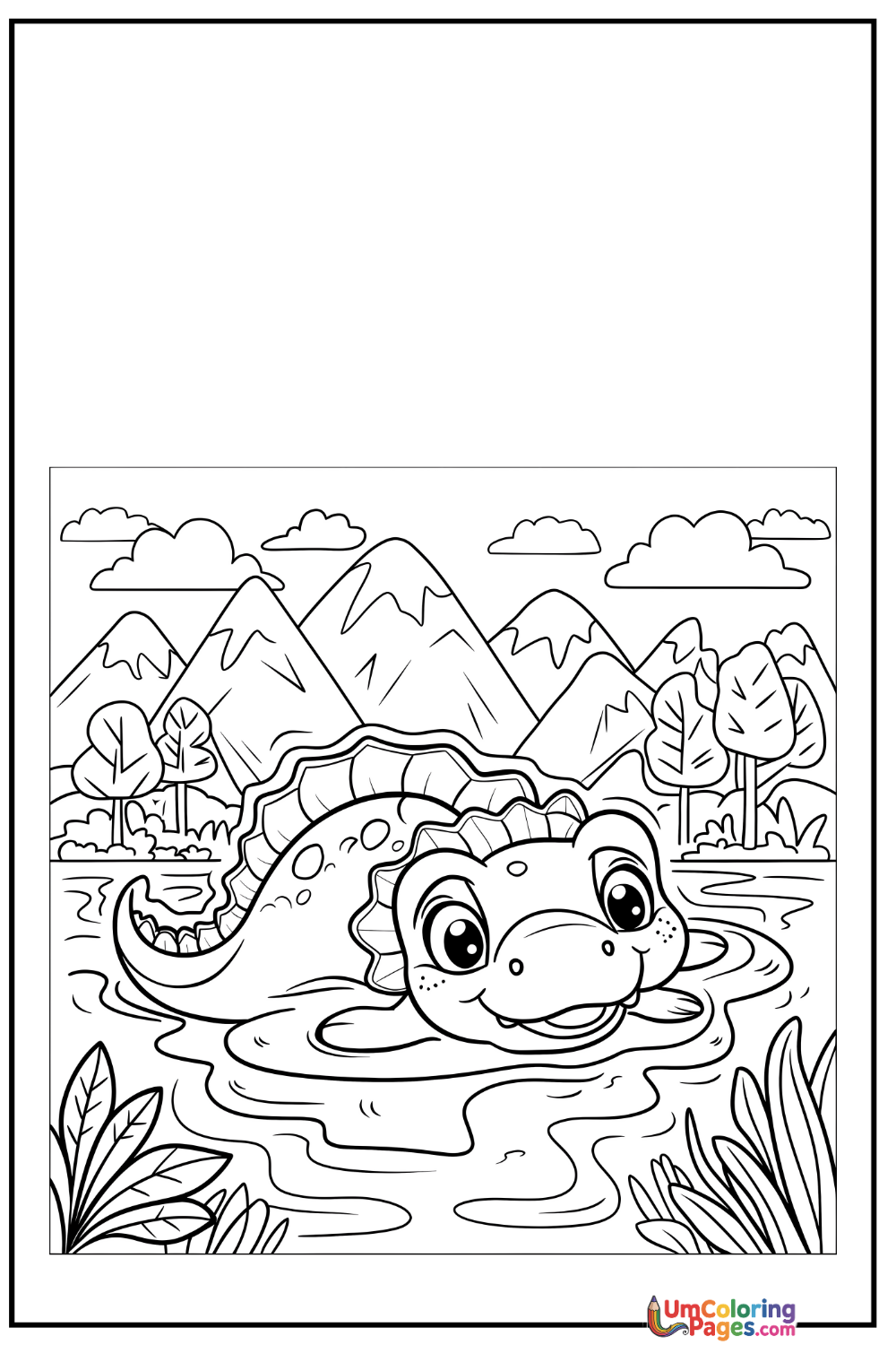 Mosasaurus coloring page 7 - free printable PDF