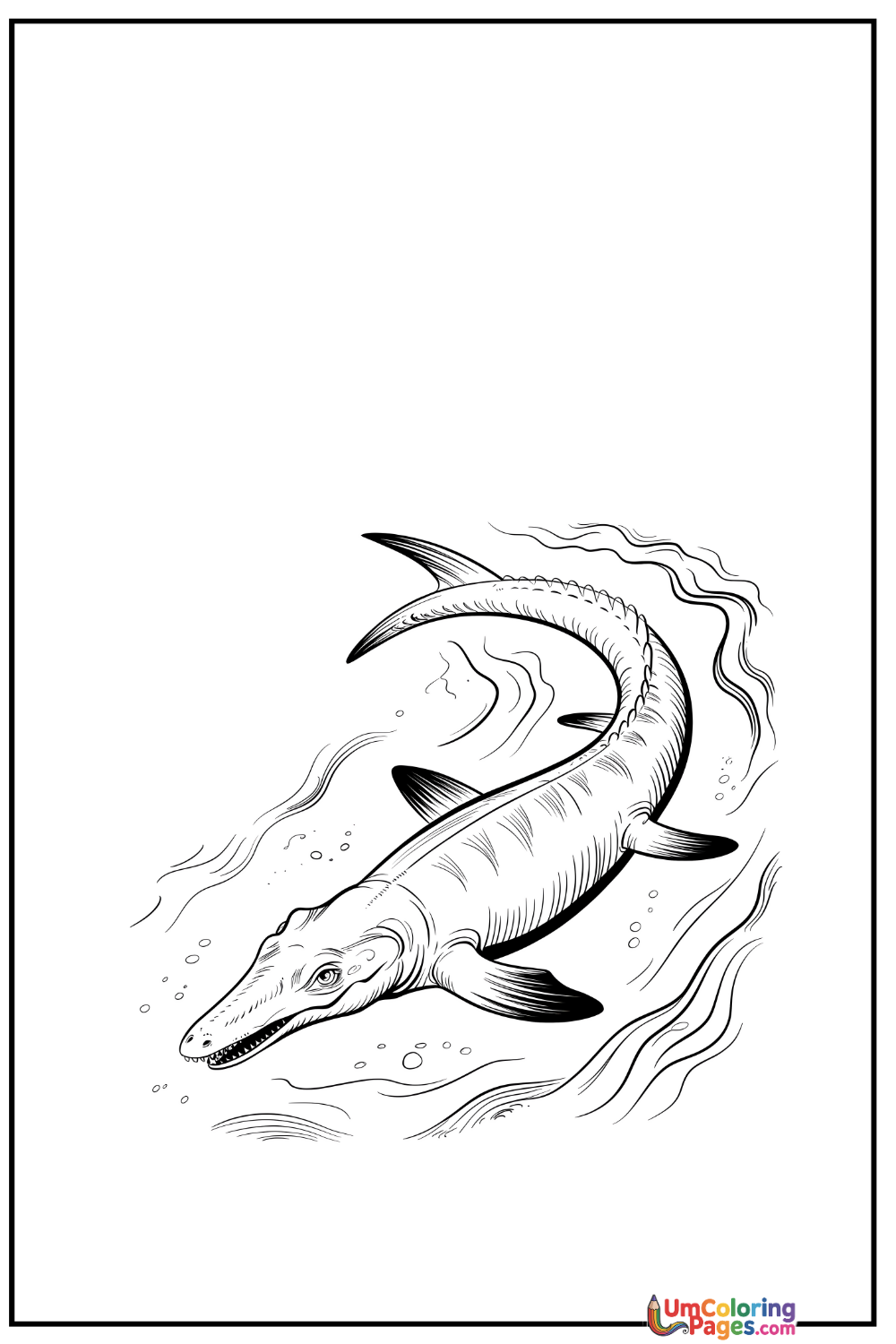 Mosasaurus coloring page 9 - free printable PDF