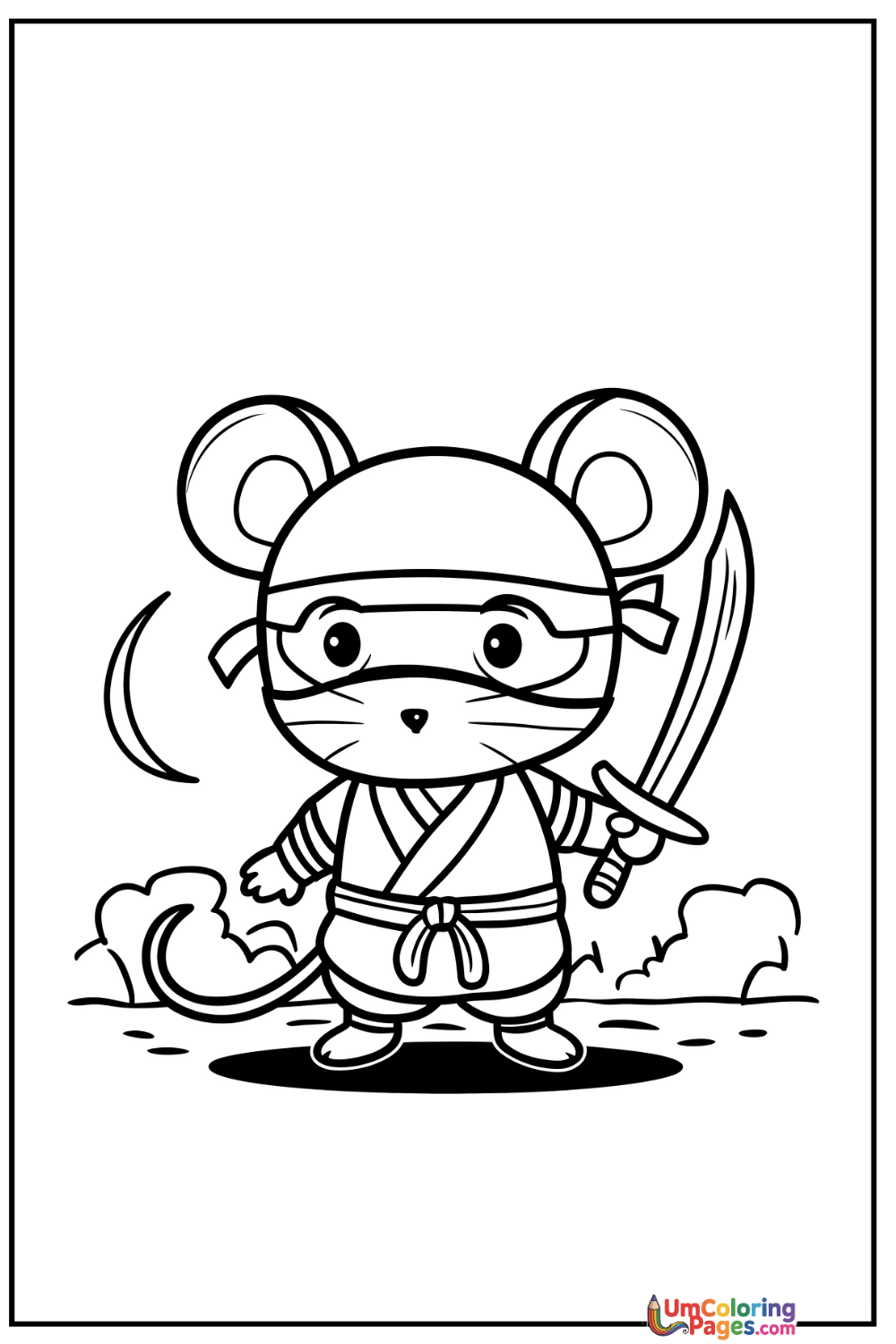 Ninja coloring page - free printable