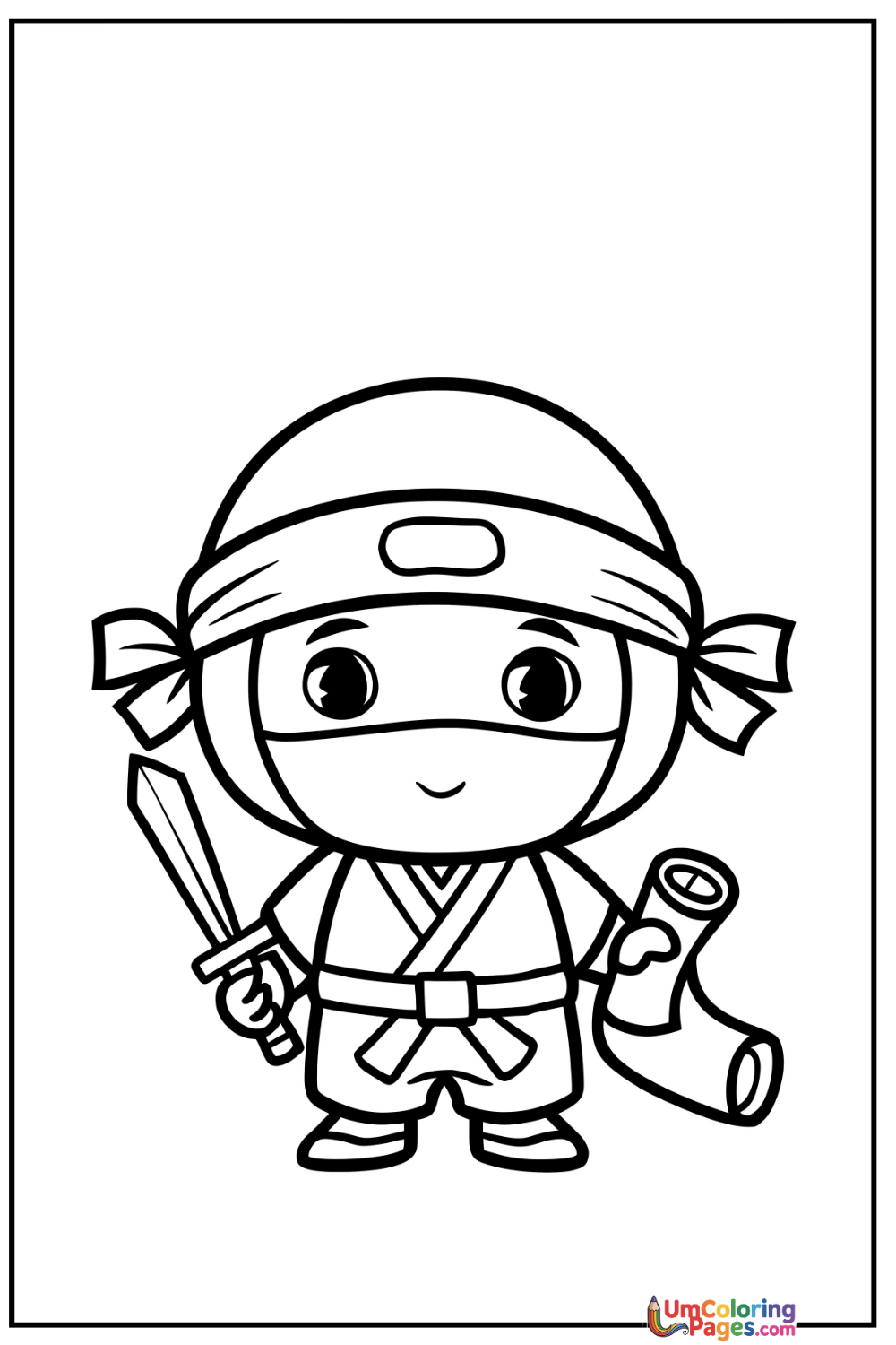 Ninja coloring page 2 - free printable PDF