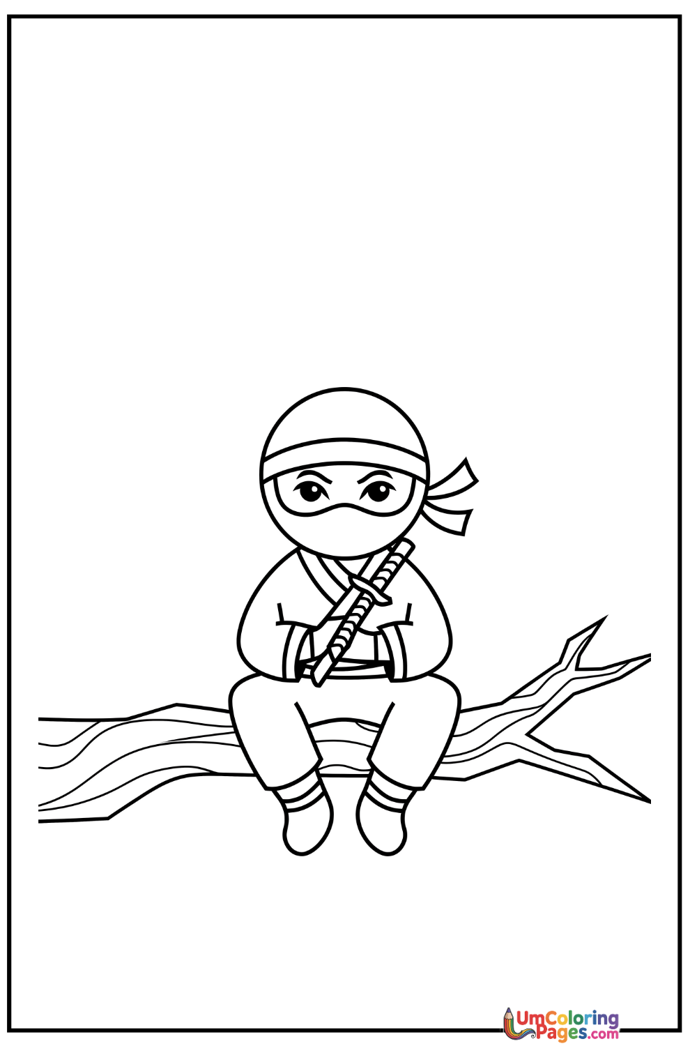 Ninja coloring page 4 - free printable PDF