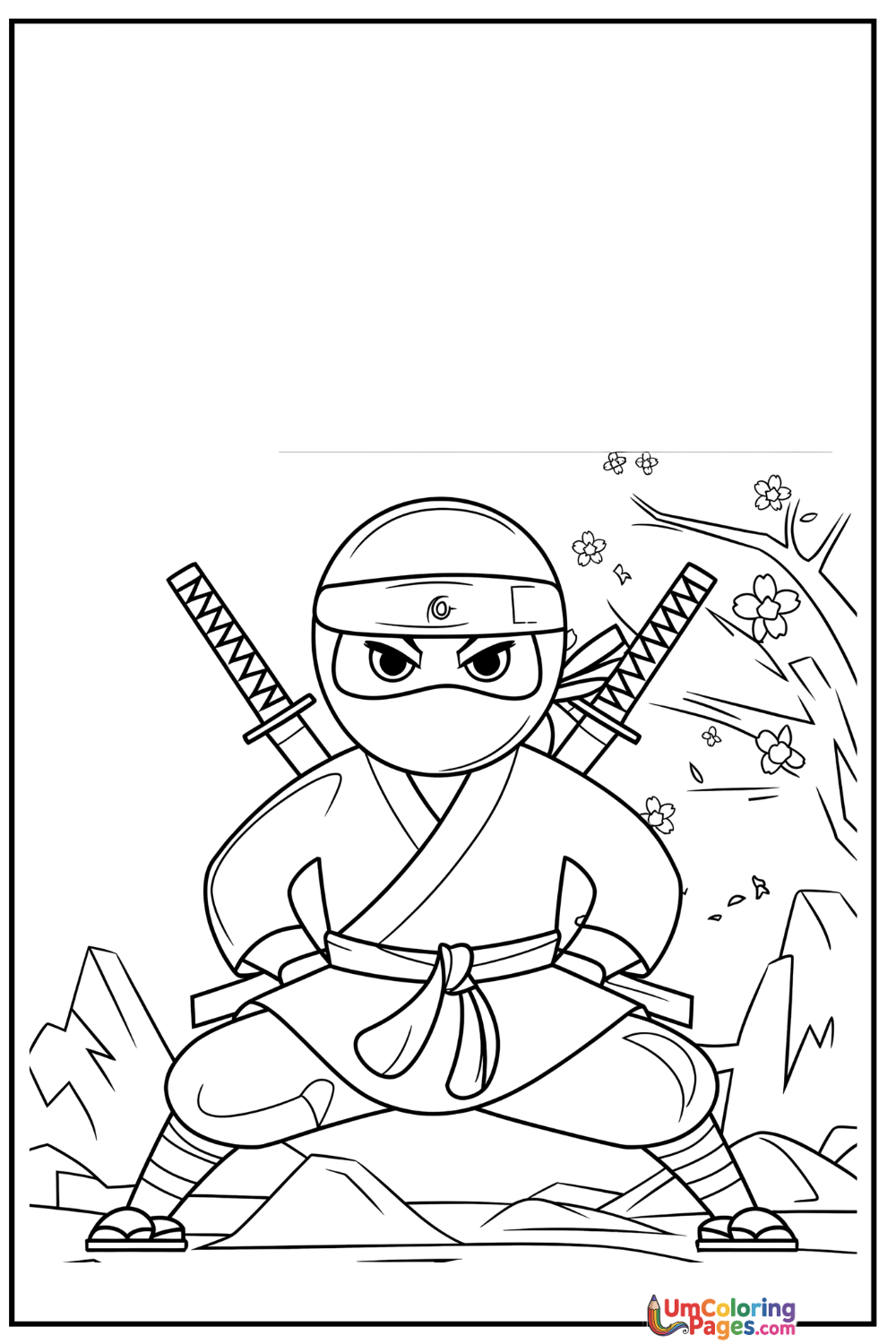 Ninja coloring page 5 - free printable PDF