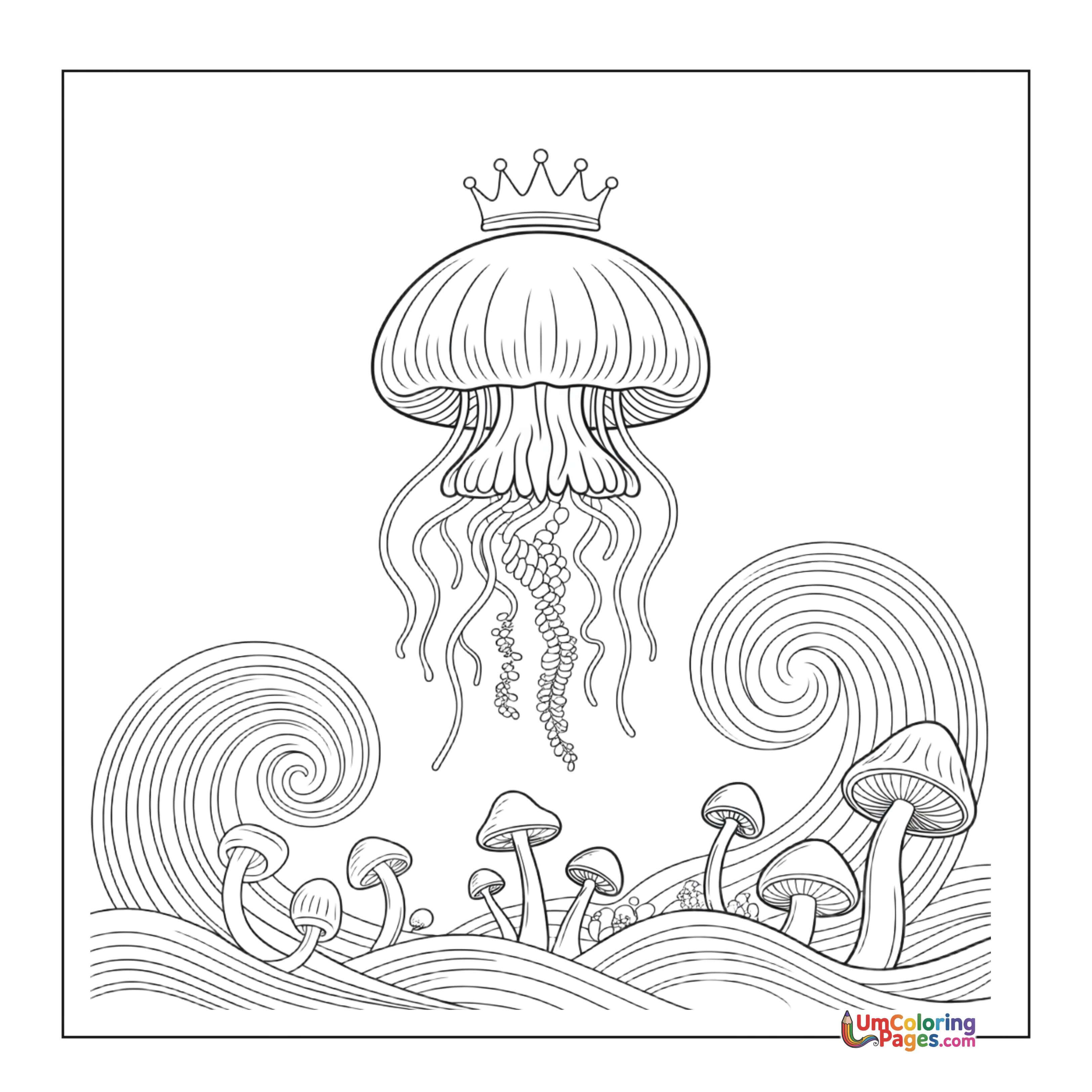 Octopus coloring page 4 - free printable PDF
