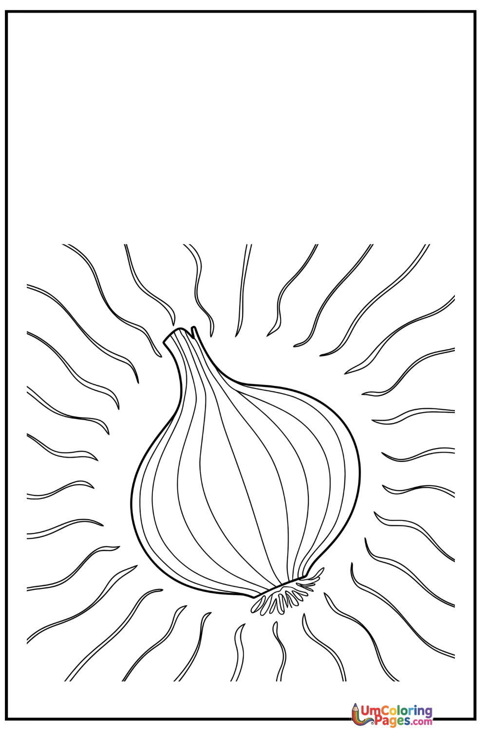 Onion coloring page 4 - free printable PDF