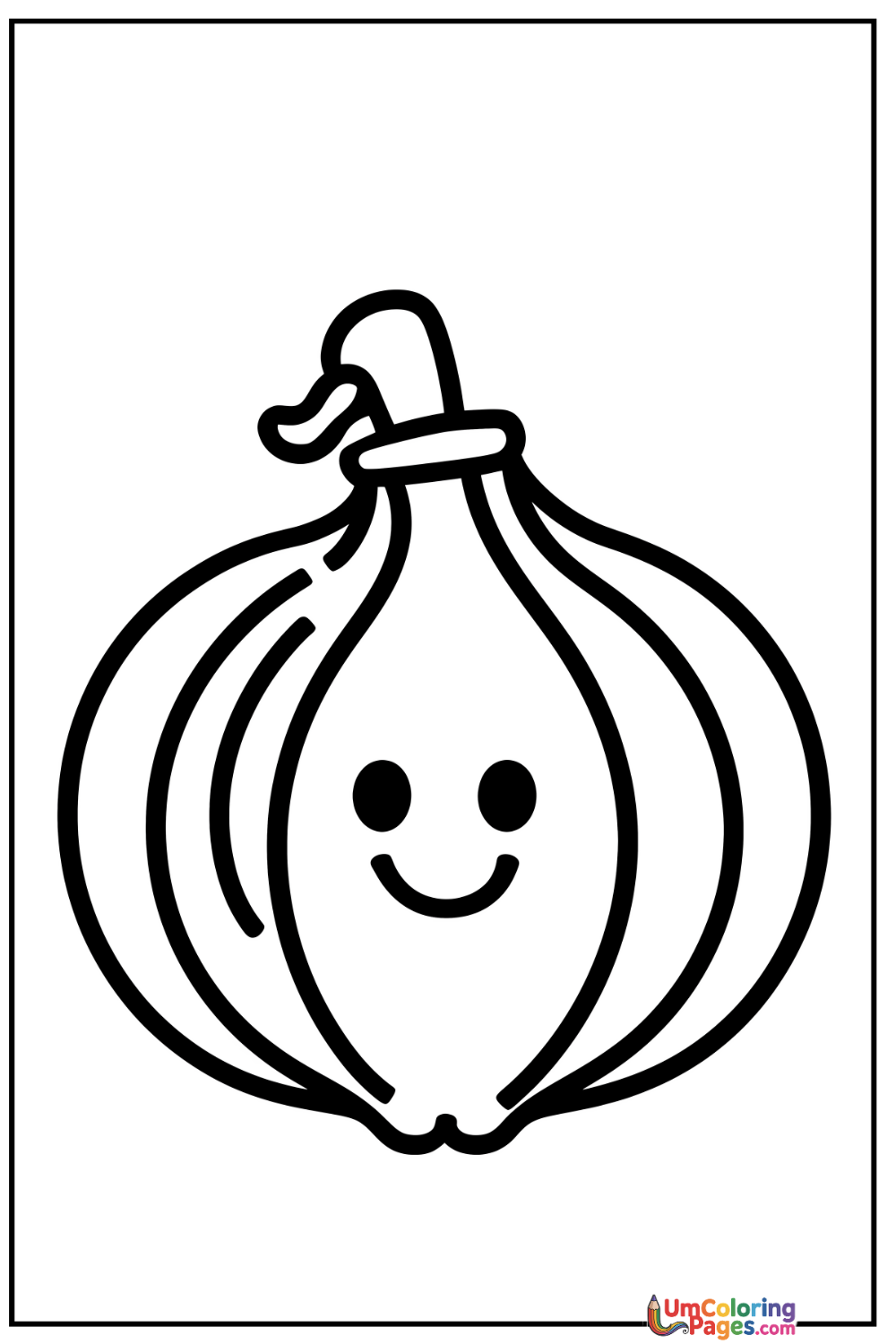 Onion coloring page 5 - free printable PDF