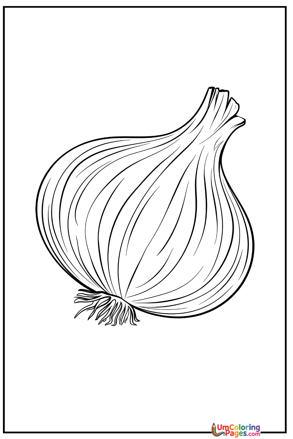 Onion coloring page 6 - free printable PDF