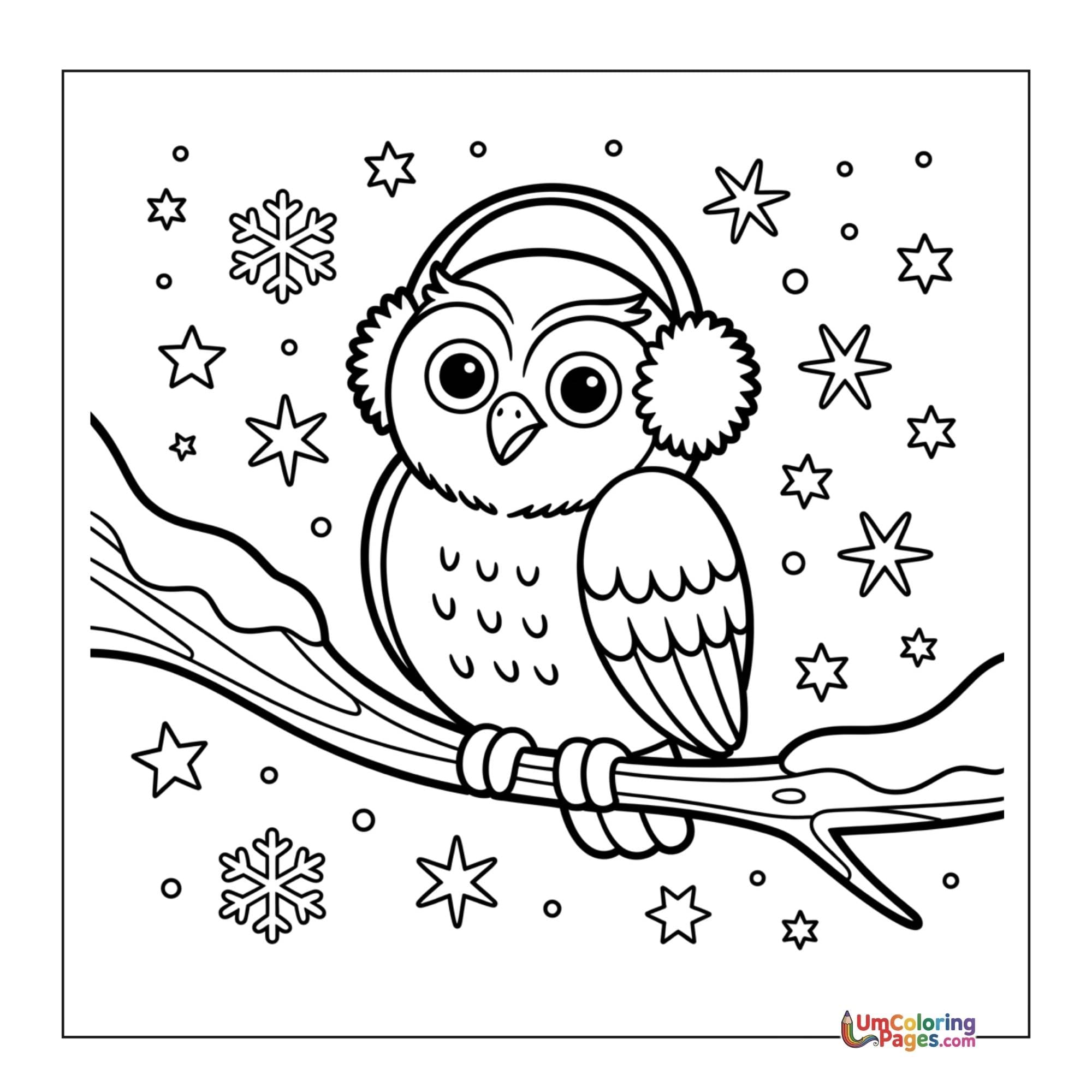 Owl coloring page 3 - free printable PDF