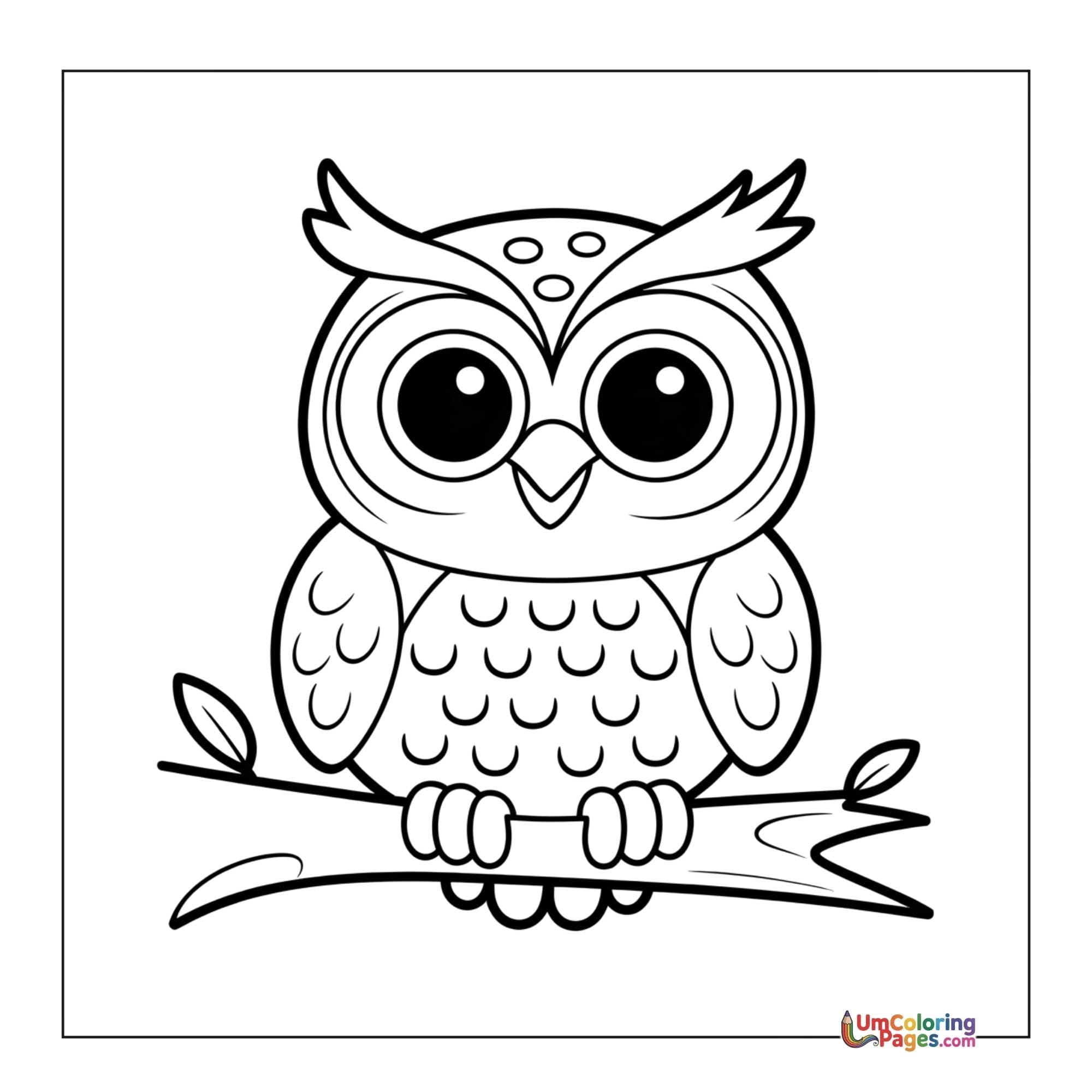Owl coloring page 6 - free printable PDF