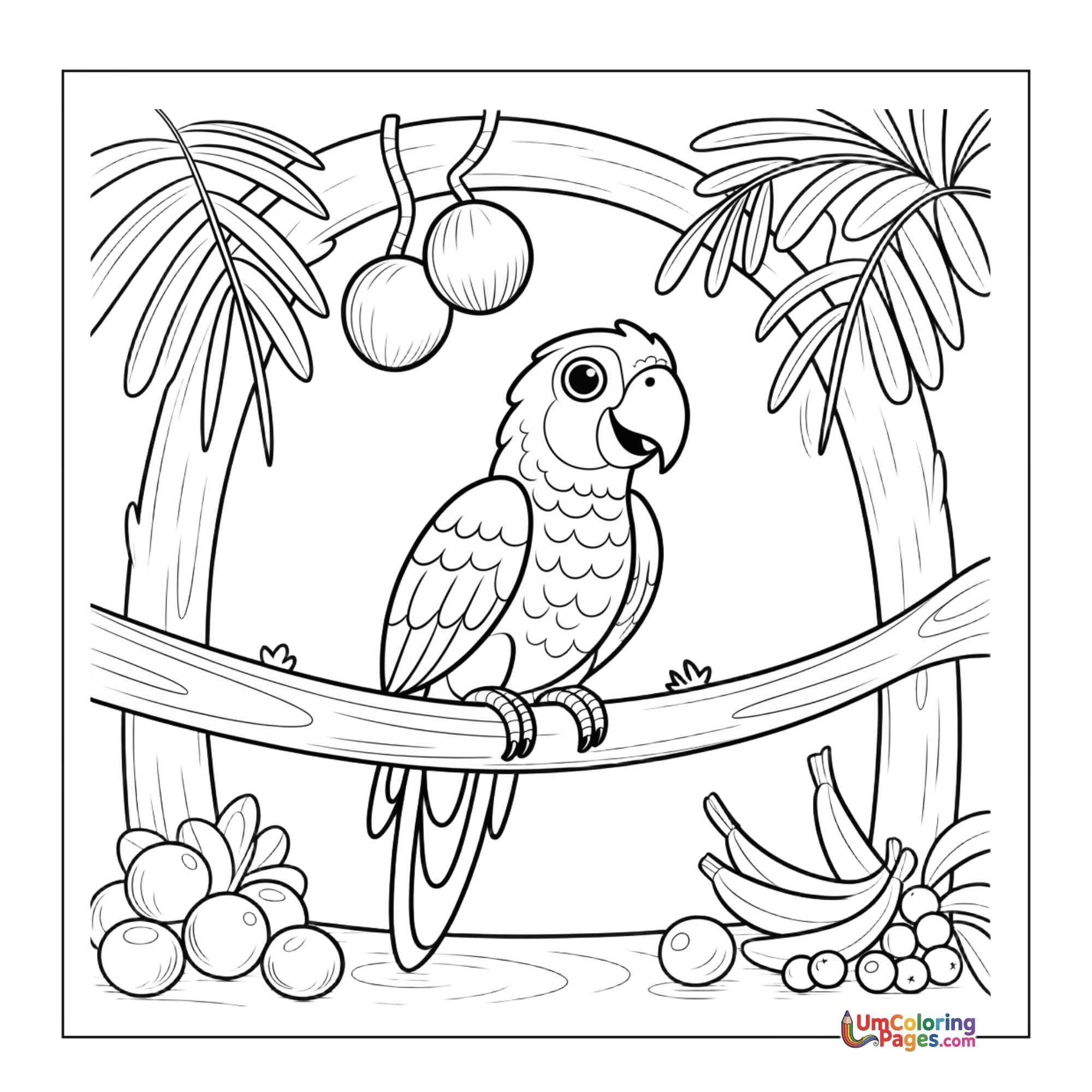 Parrot coloring page 4 - free printable PDF