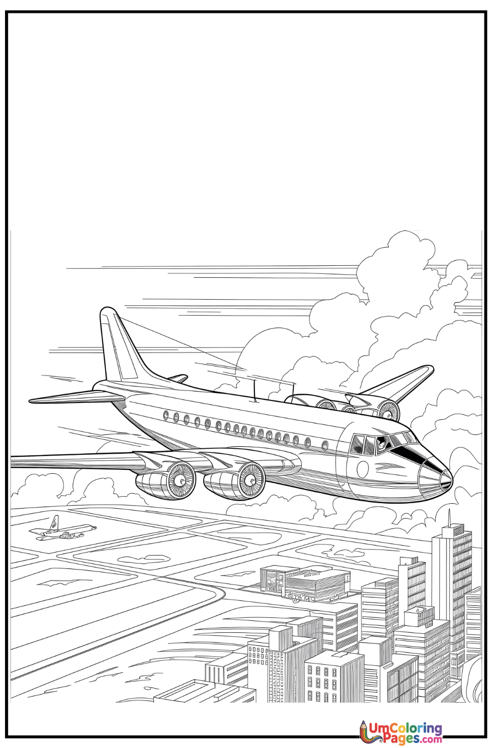 Passenger Airplane coloring page - free printable