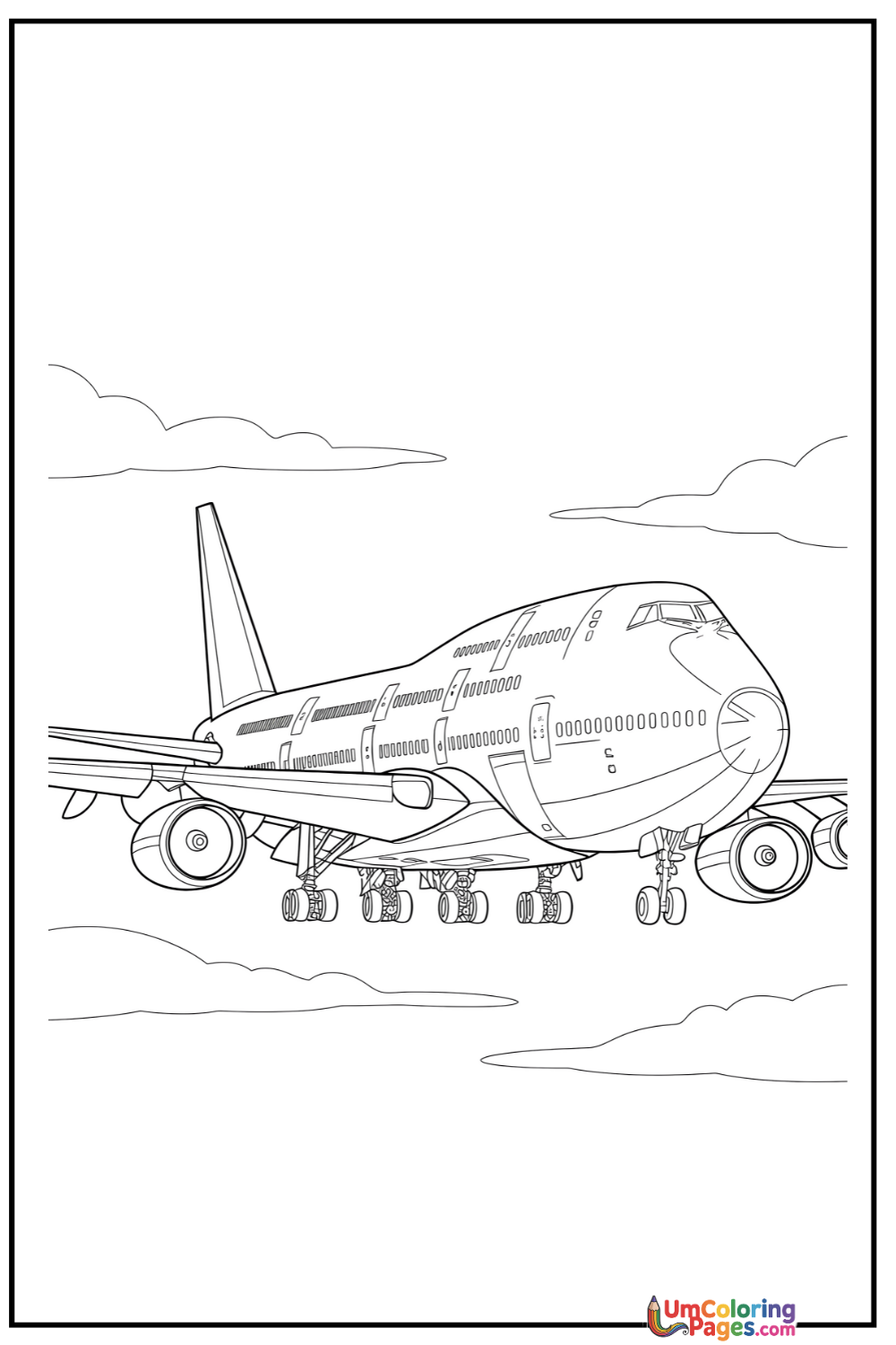Passenger Airplane coloring page 4 - free printable PDF