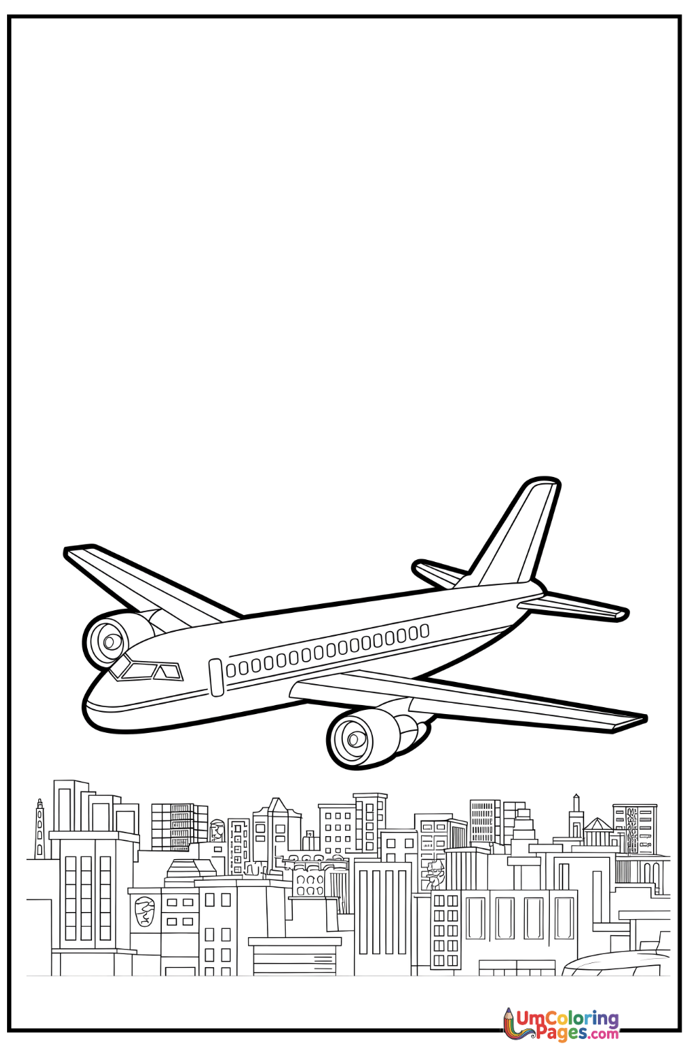 Passenger Airplane coloring page 5 - free printable PDF