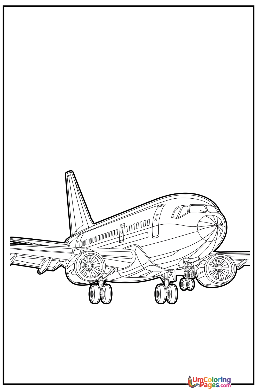 Passenger Airplane coloring page 6 - free printable PDF