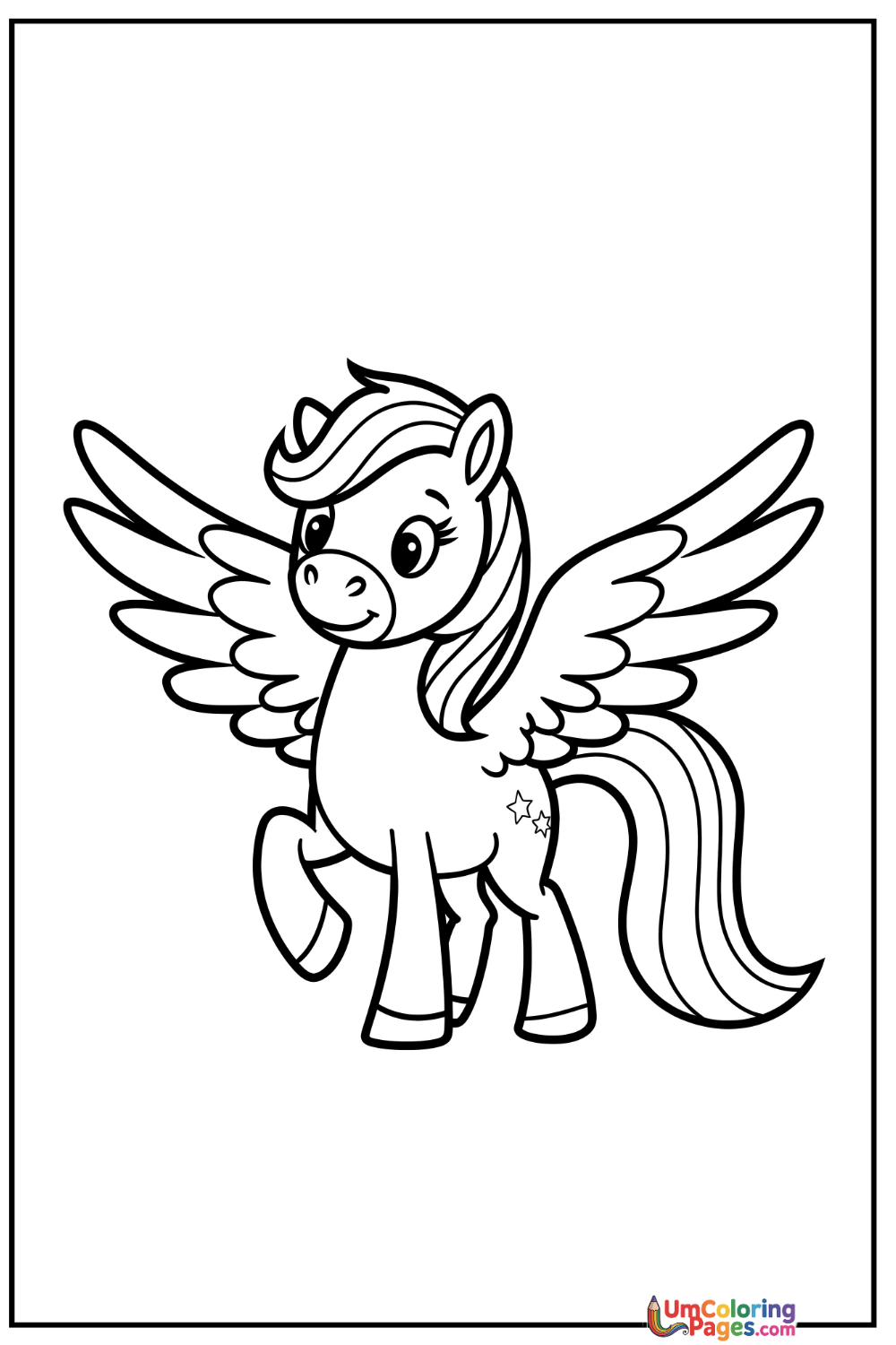 Pegasus coloring page 4 - free printable PDF