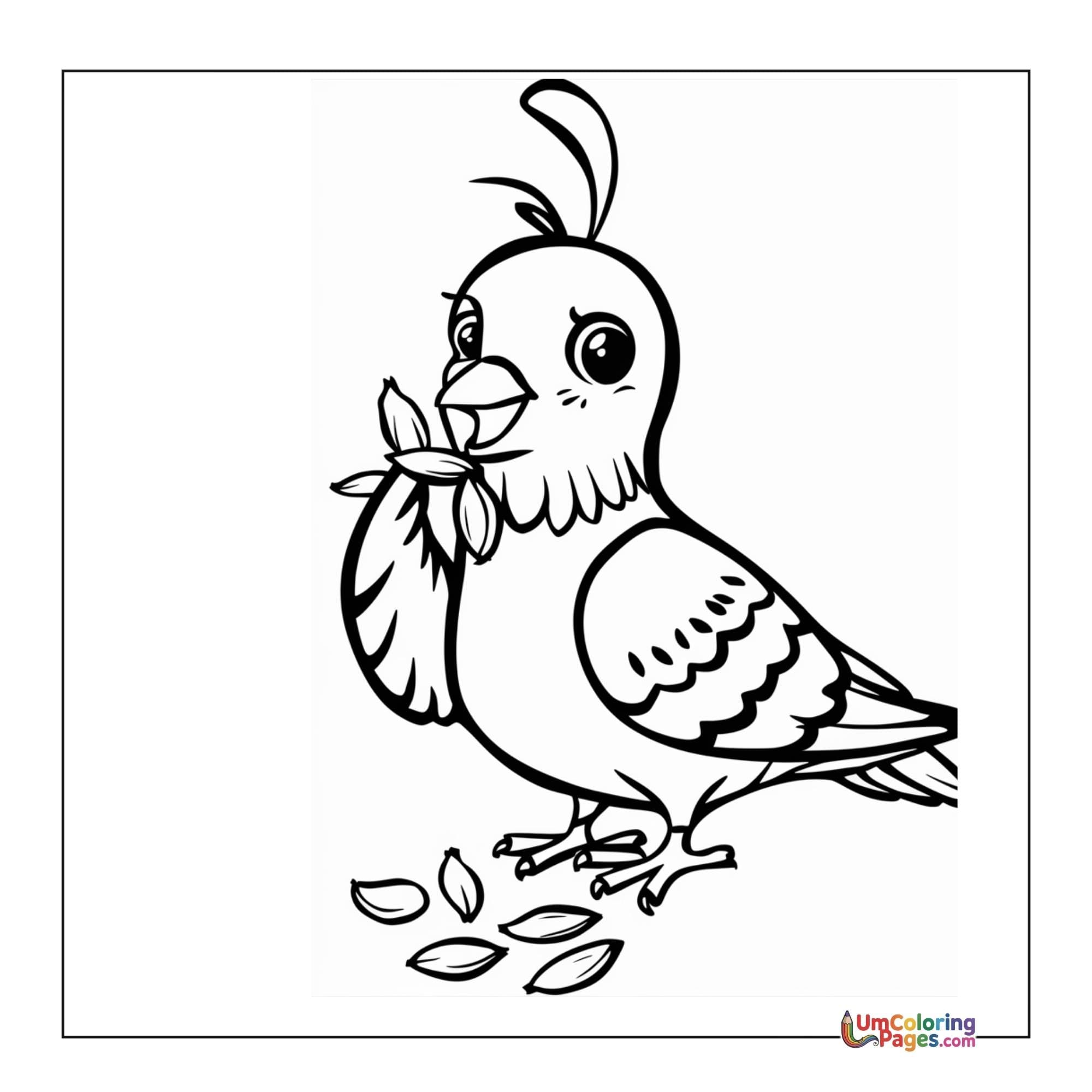 Pigeon coloring page 4 - free printable PDF