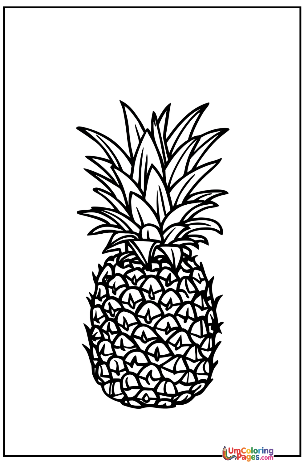 Pineapple coloring page - free printable