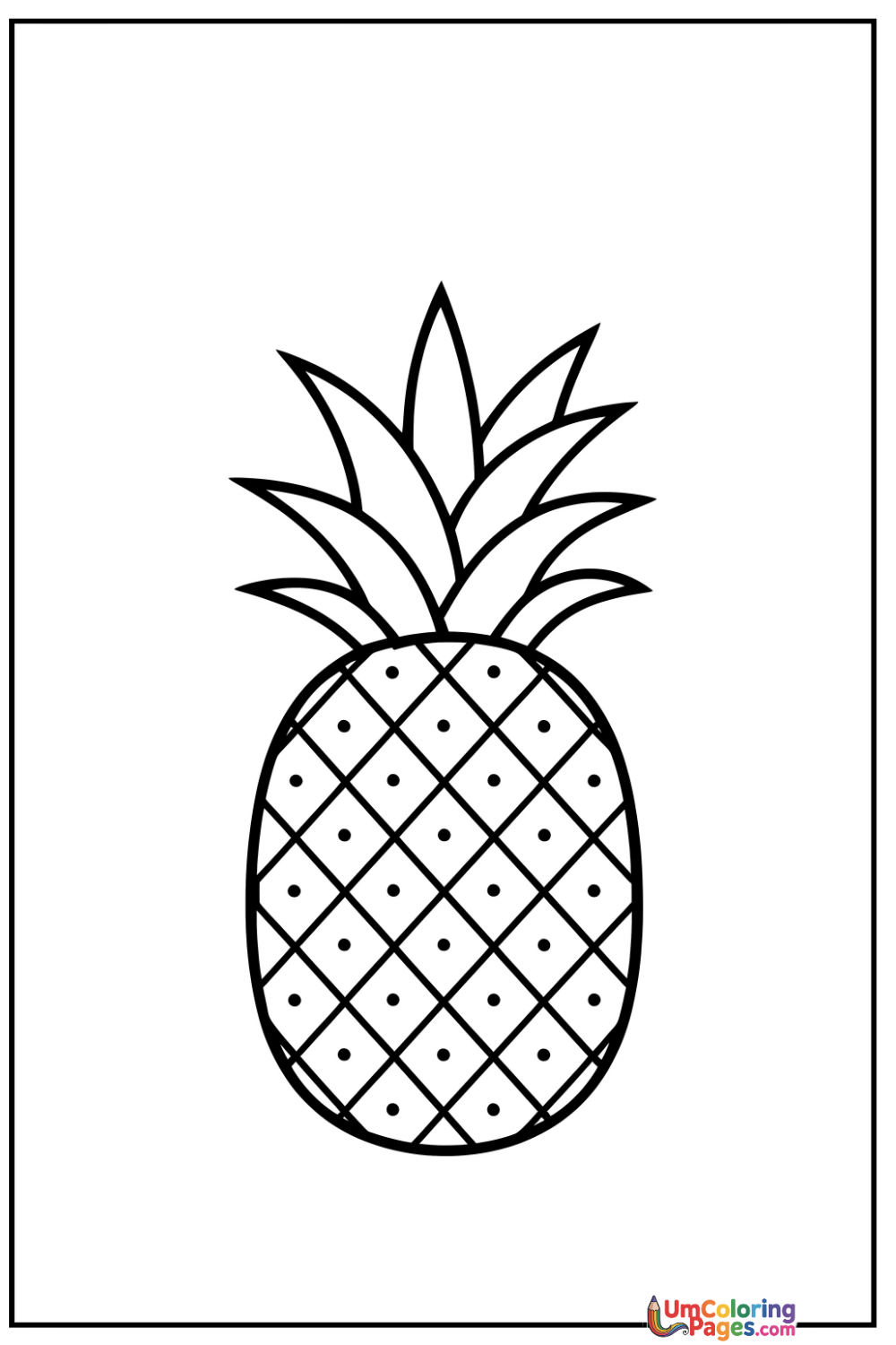 Pineapple coloring page 2 - free printable PDF