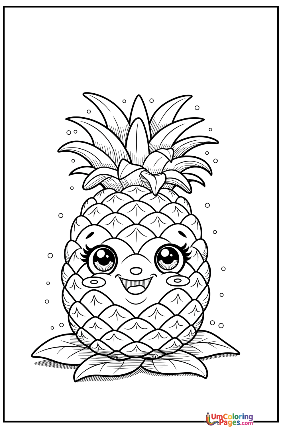 Pineapple coloring page 3 - free printable PDF