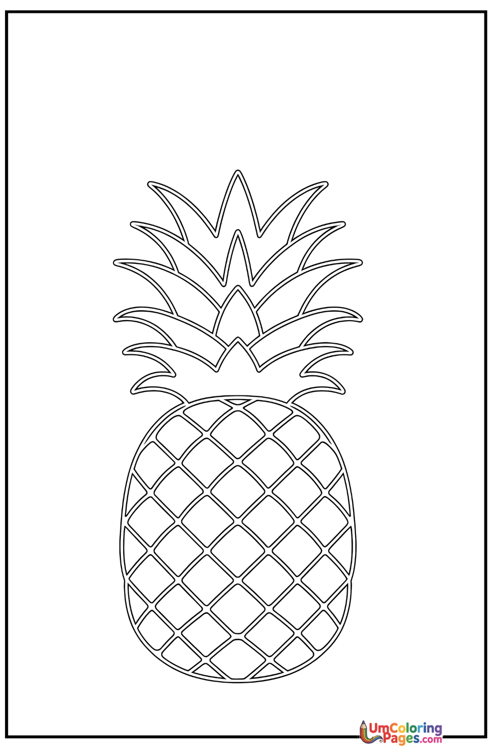 Pineapple coloring page 4 - free printable PDF