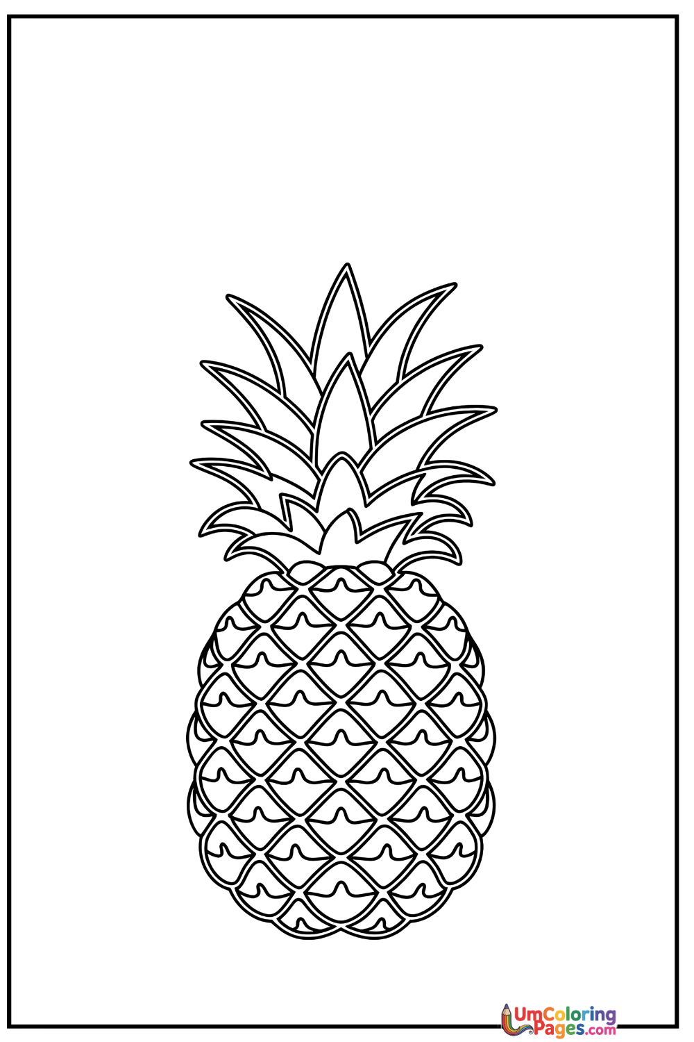 Pineapple coloring page 5 - free printable PDF