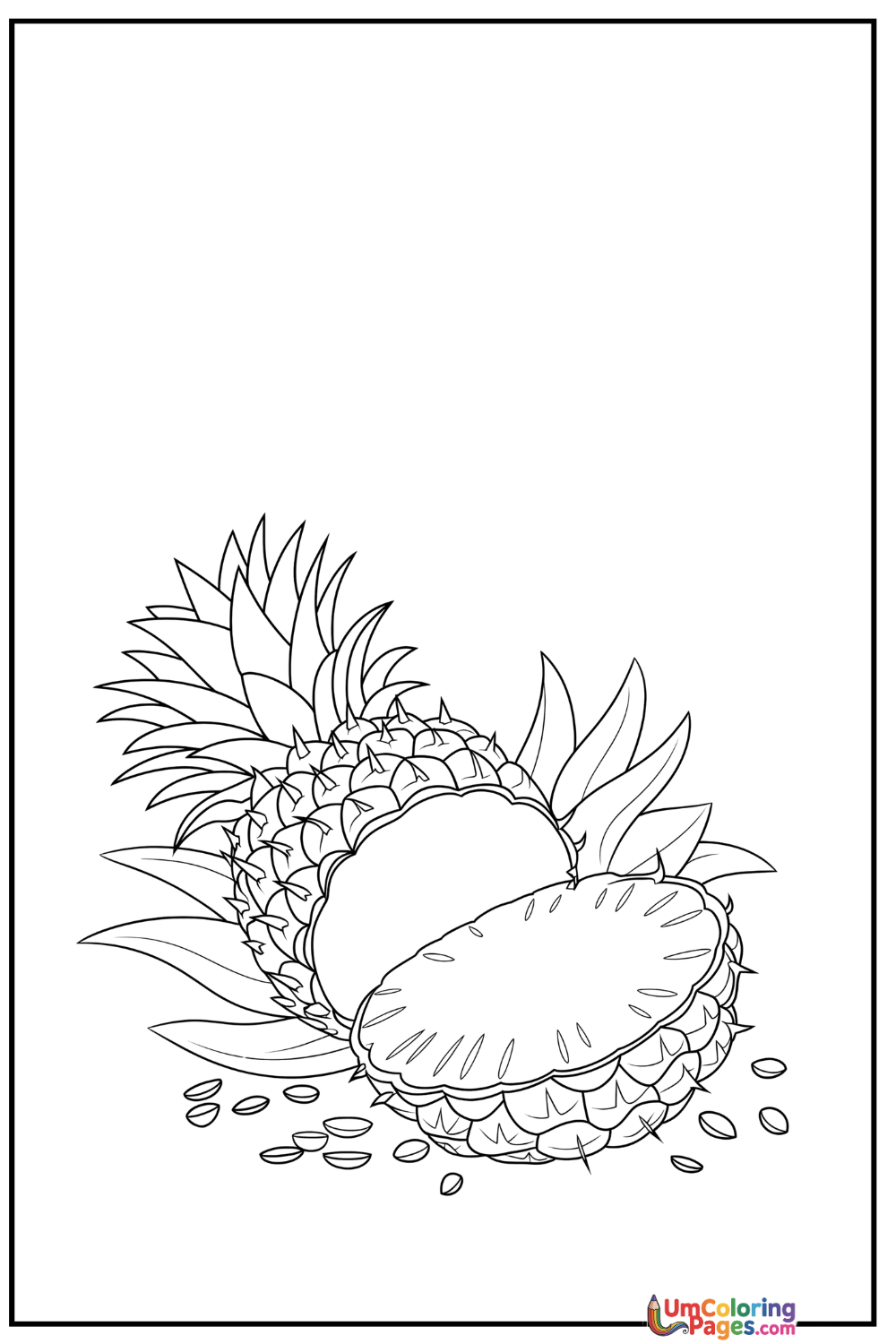 Pineapple coloring page 6 - free printable PDF