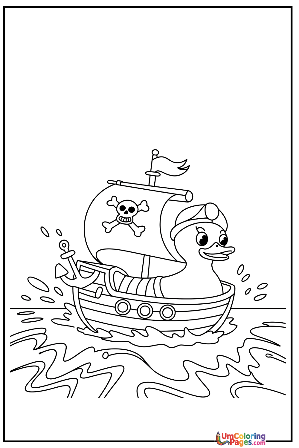 Pirate Ship coloring page 3 - free printable PDF