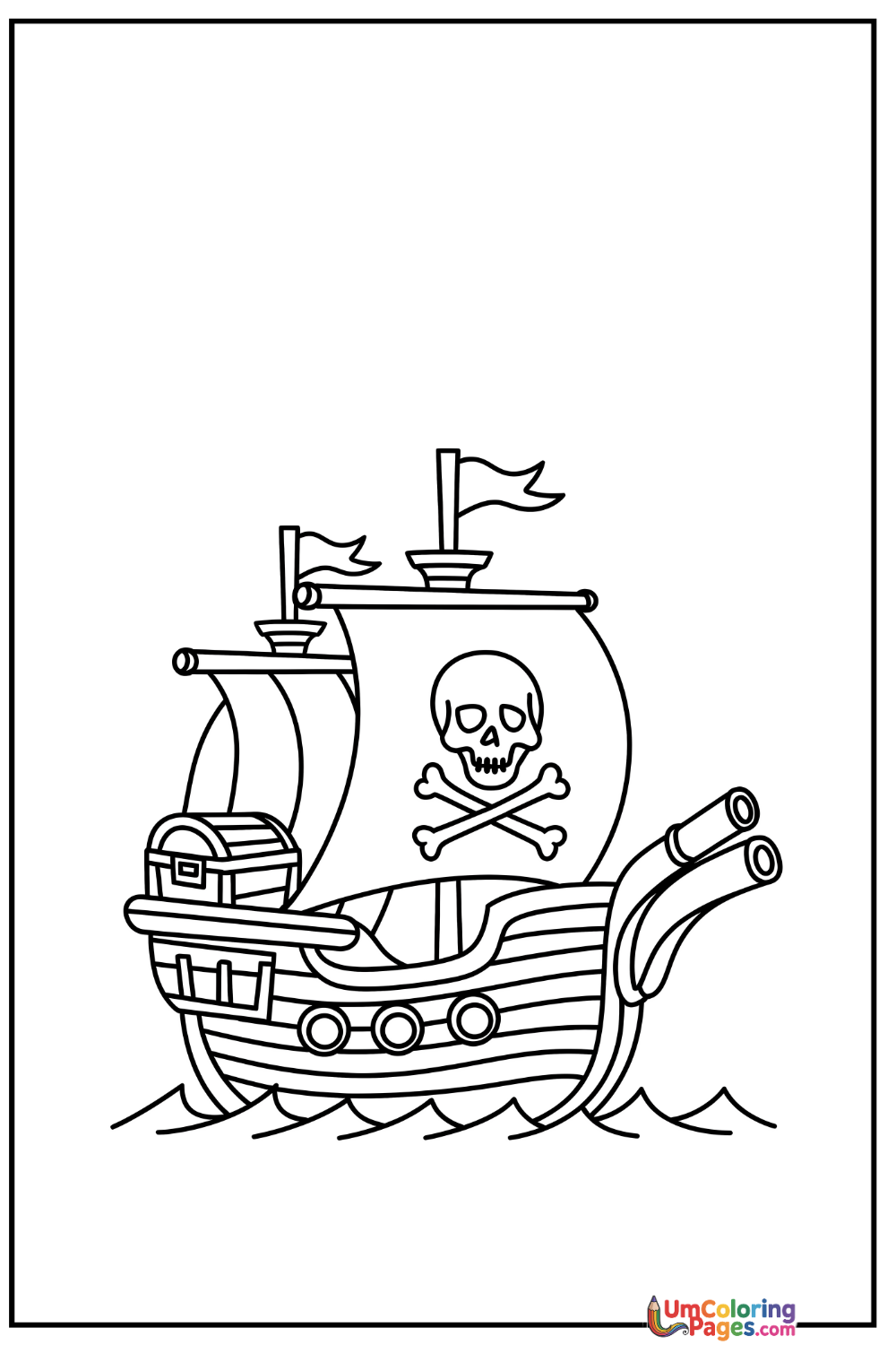 Pirate Ship coloring page 4 - free printable PDF