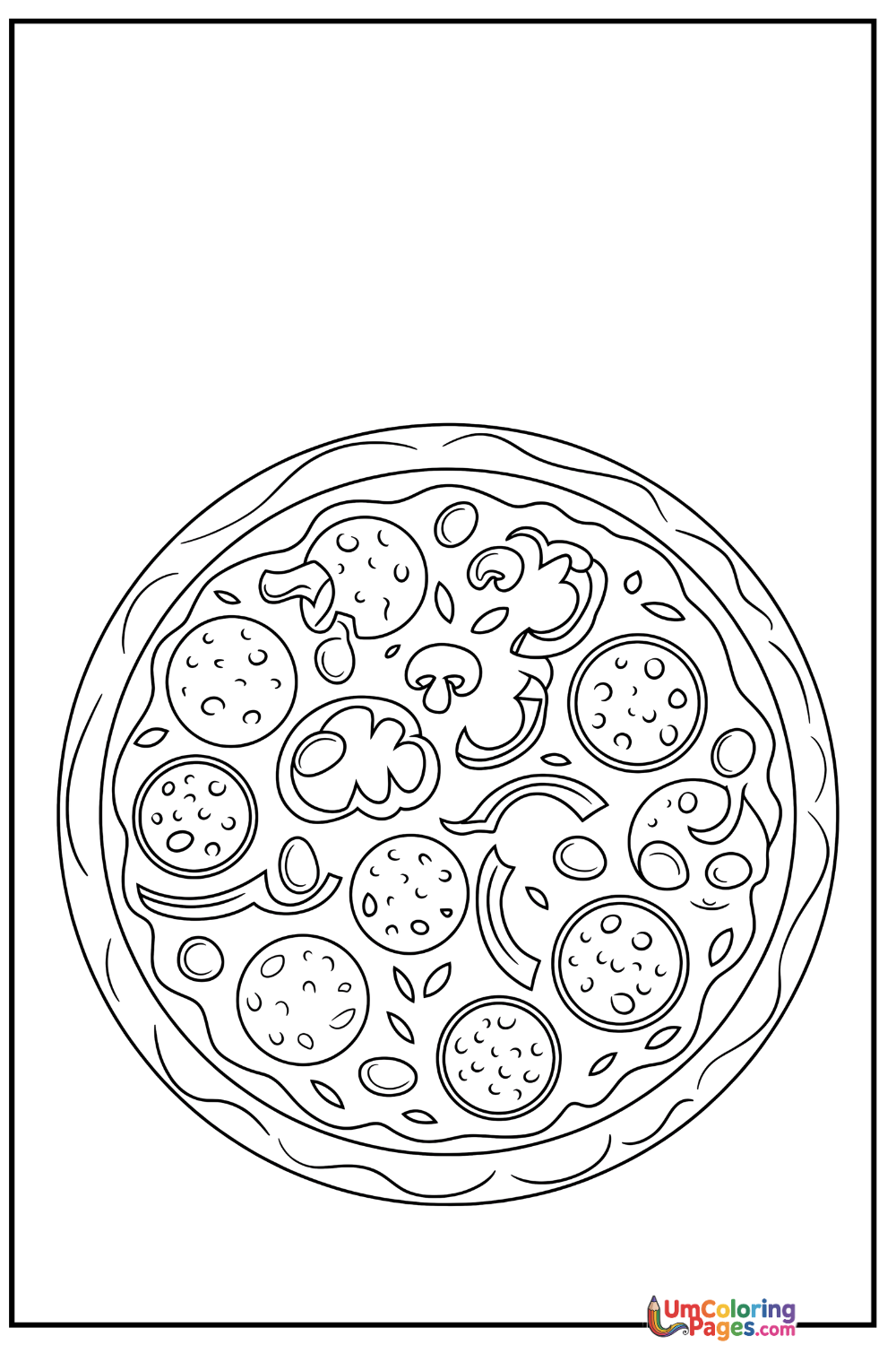 Pizza coloring page 3 - free printable PDF